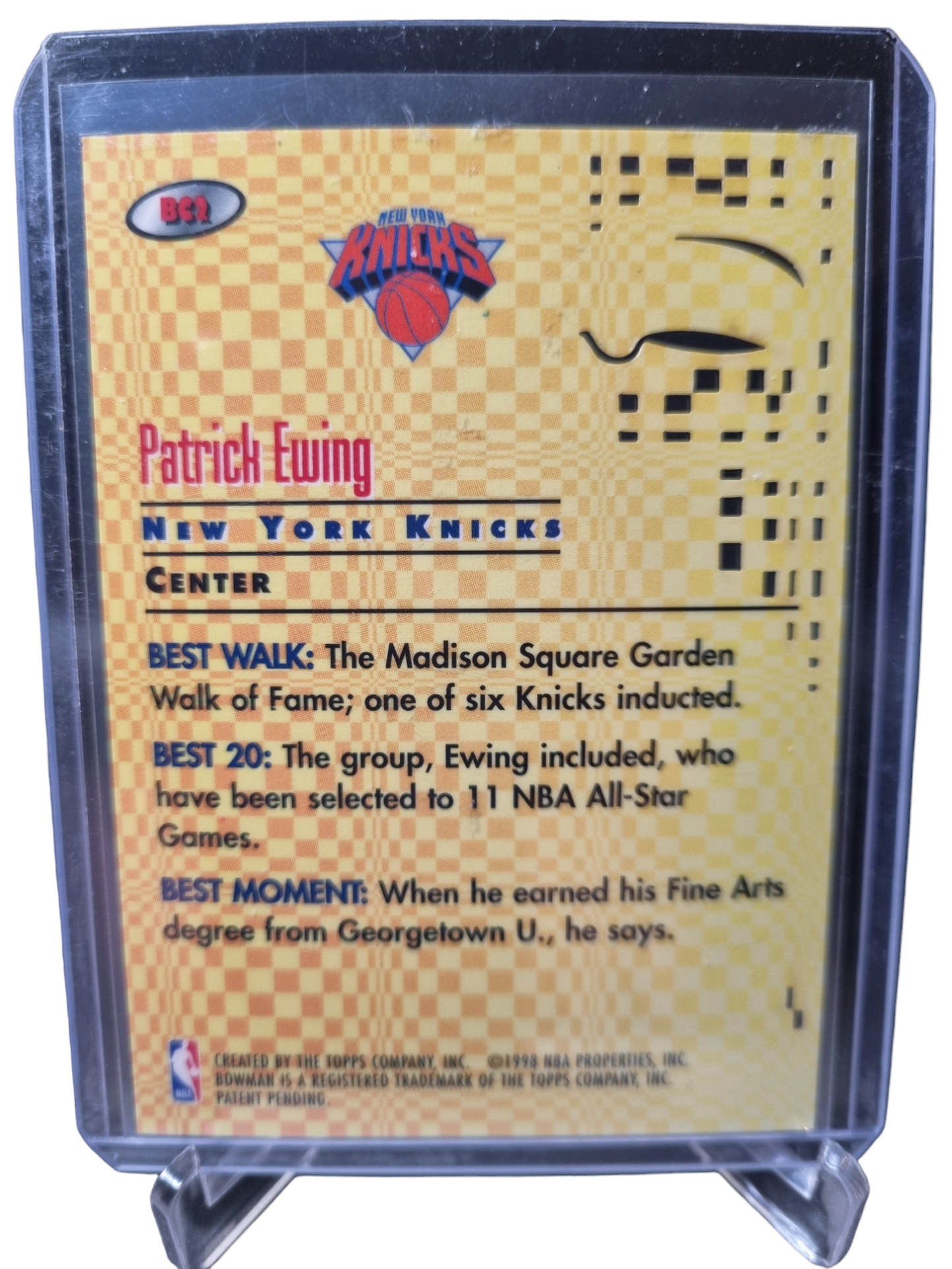 1998 Topps Bowmans Best #BC2 Patrick Ewing Best Cuts