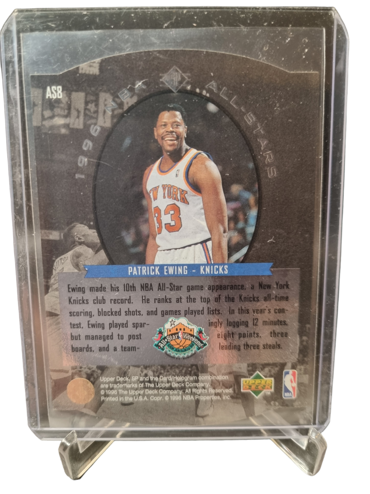 1996 Upper Deck #AS8 Patrick Ewing 1996 NBA All-Stars Silver Die Cut