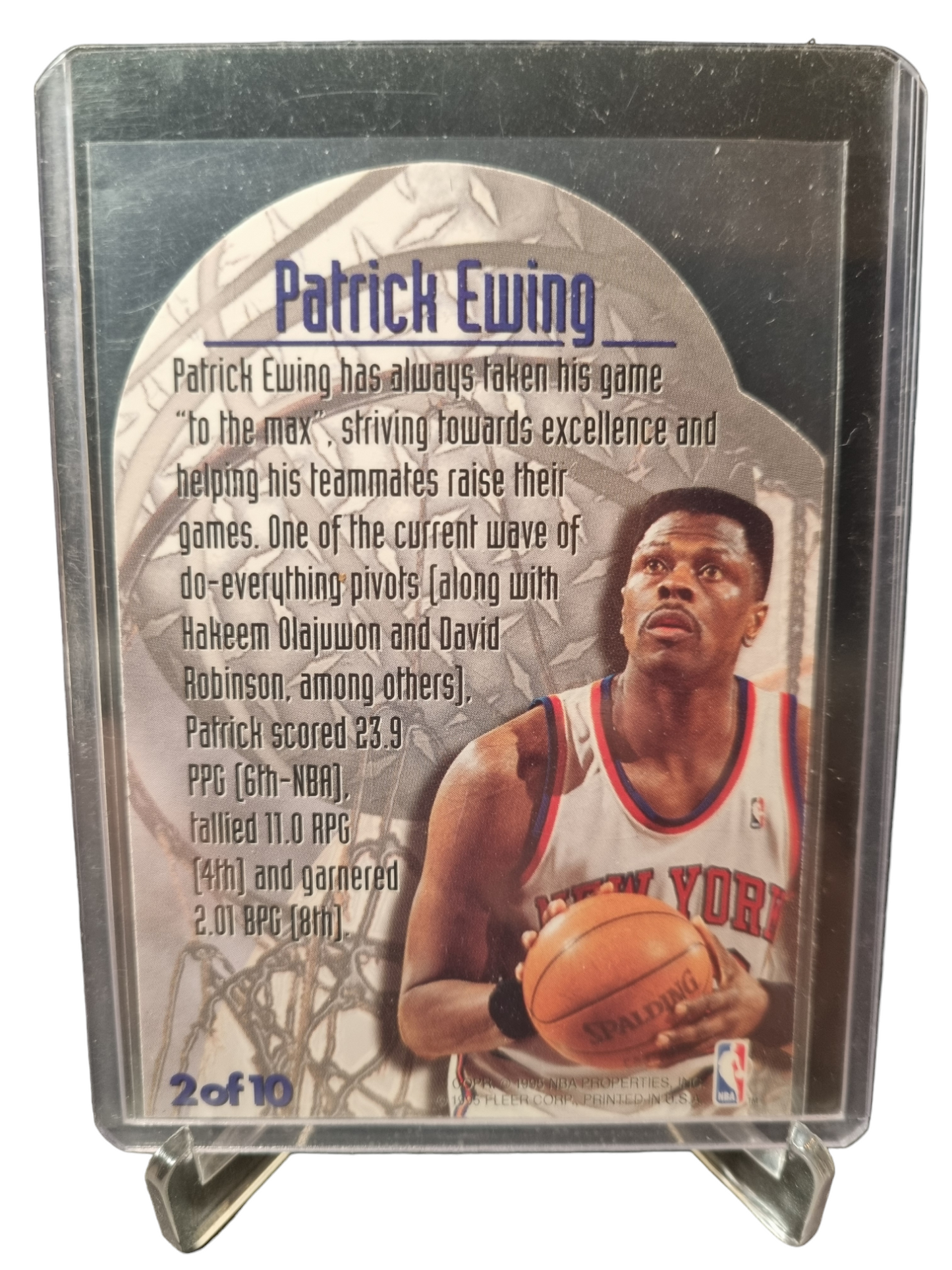 1995-96 Fleer Metal #2 of 10 Patrick Ewing Maximum Metal Die Cut