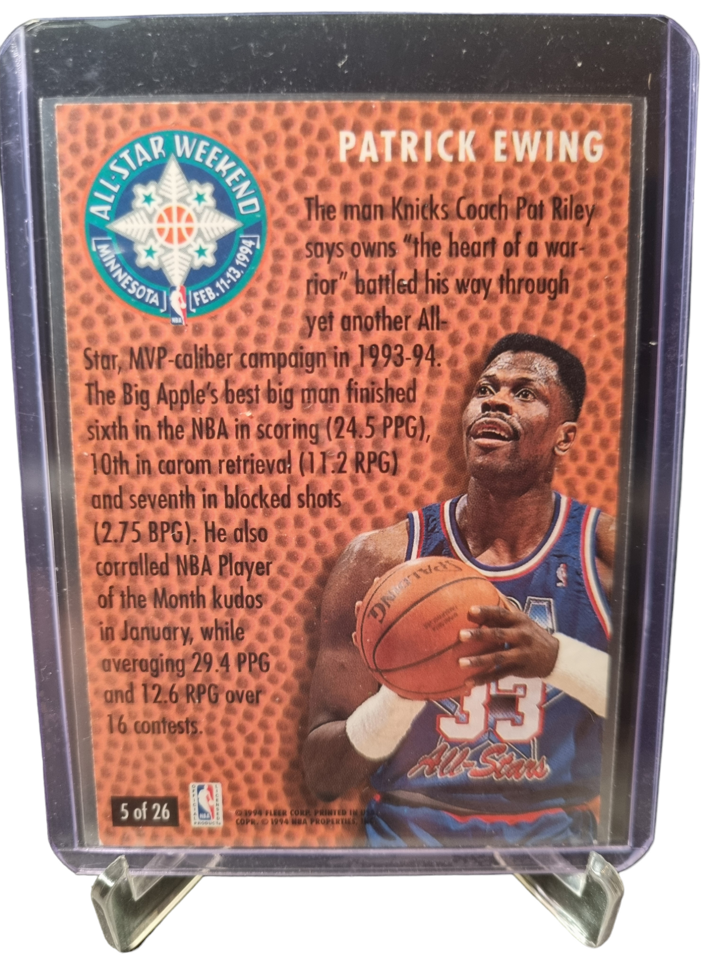 1994-95 Fleer #5 of 26 Patrick Ewing All-Star Weekend