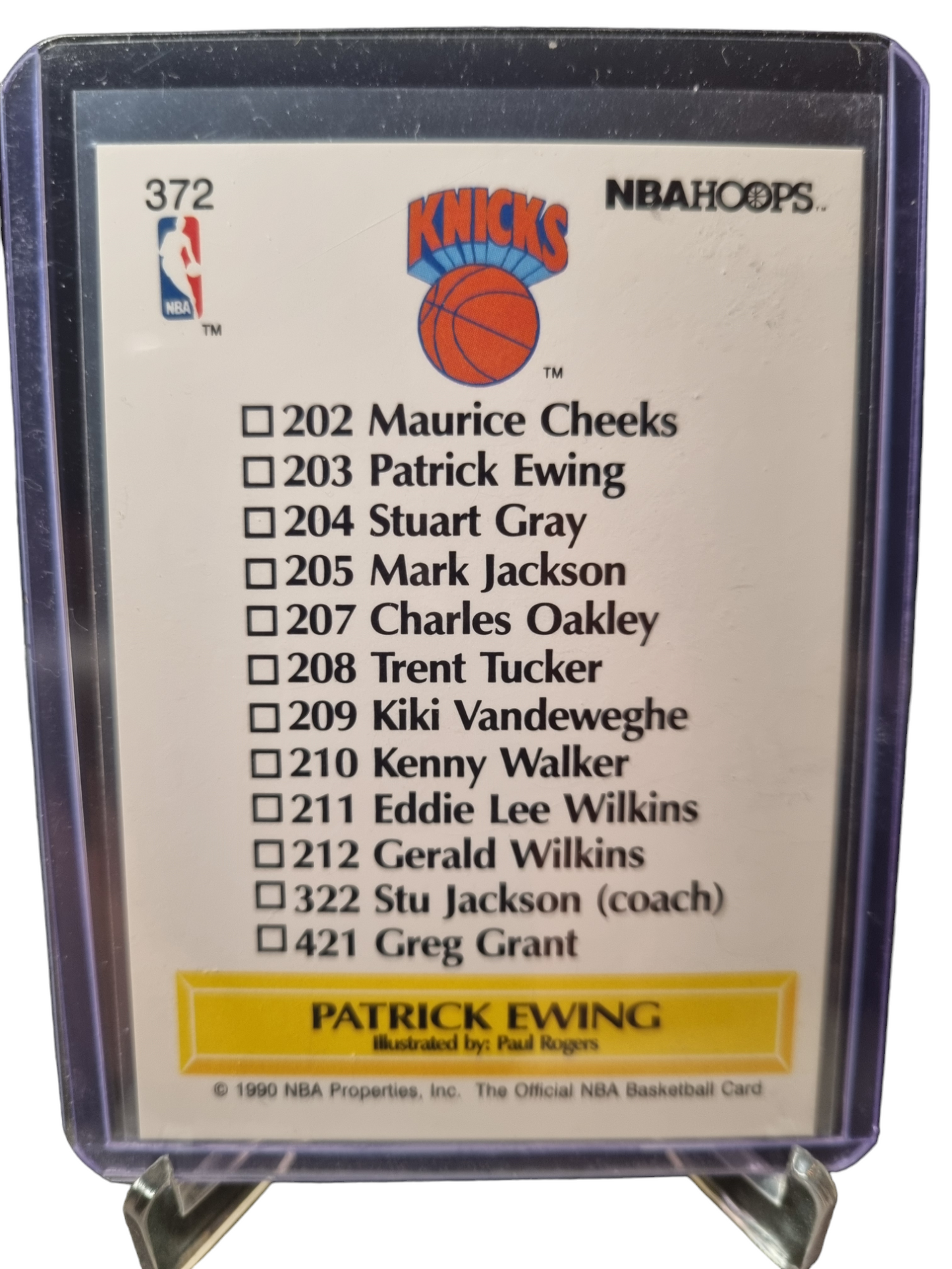 1990 Hoops #372 Patrick Ewing Knicks Checklist