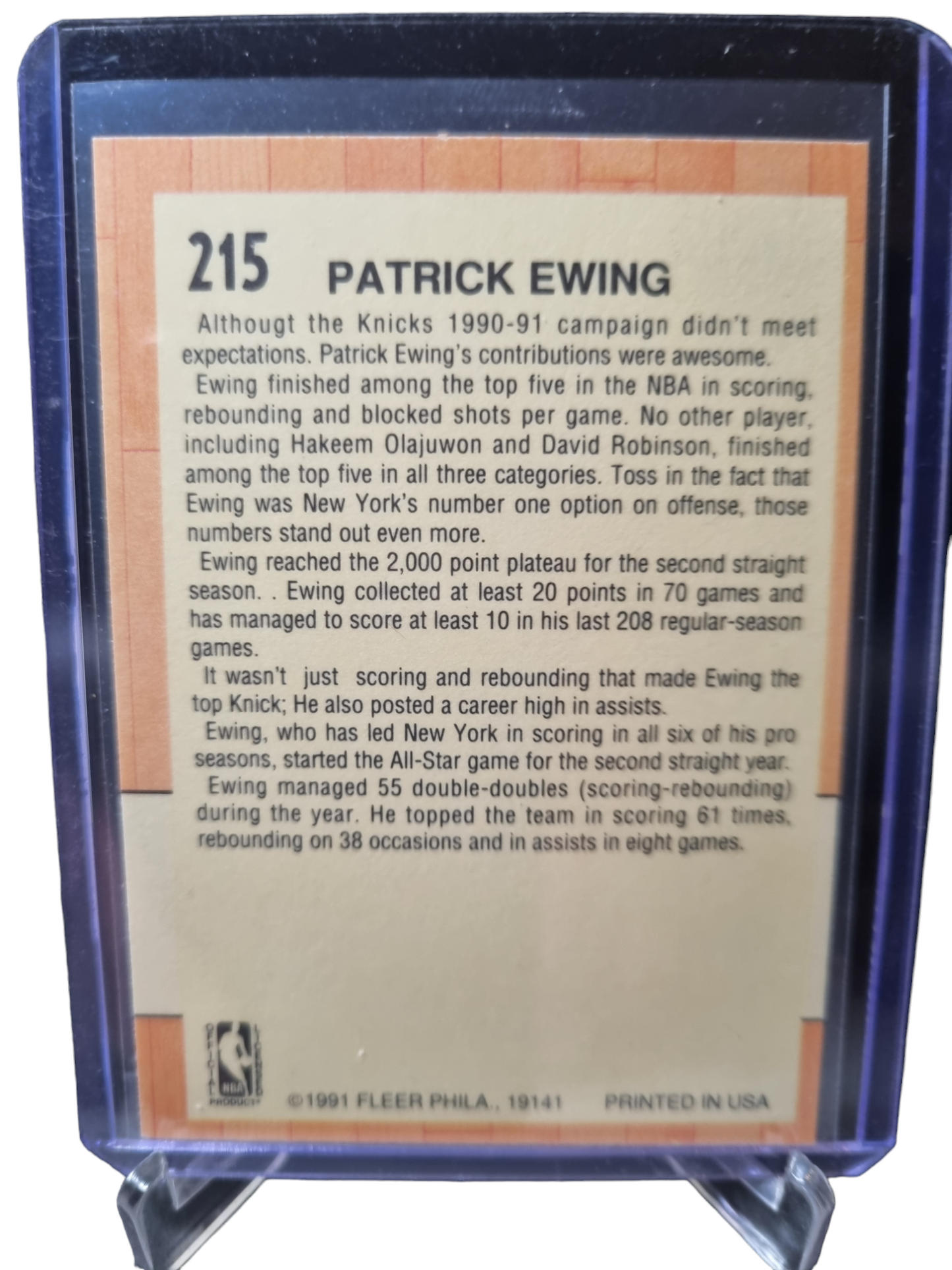 1991 Fleer #215 Patrick Ewing All-Star Team