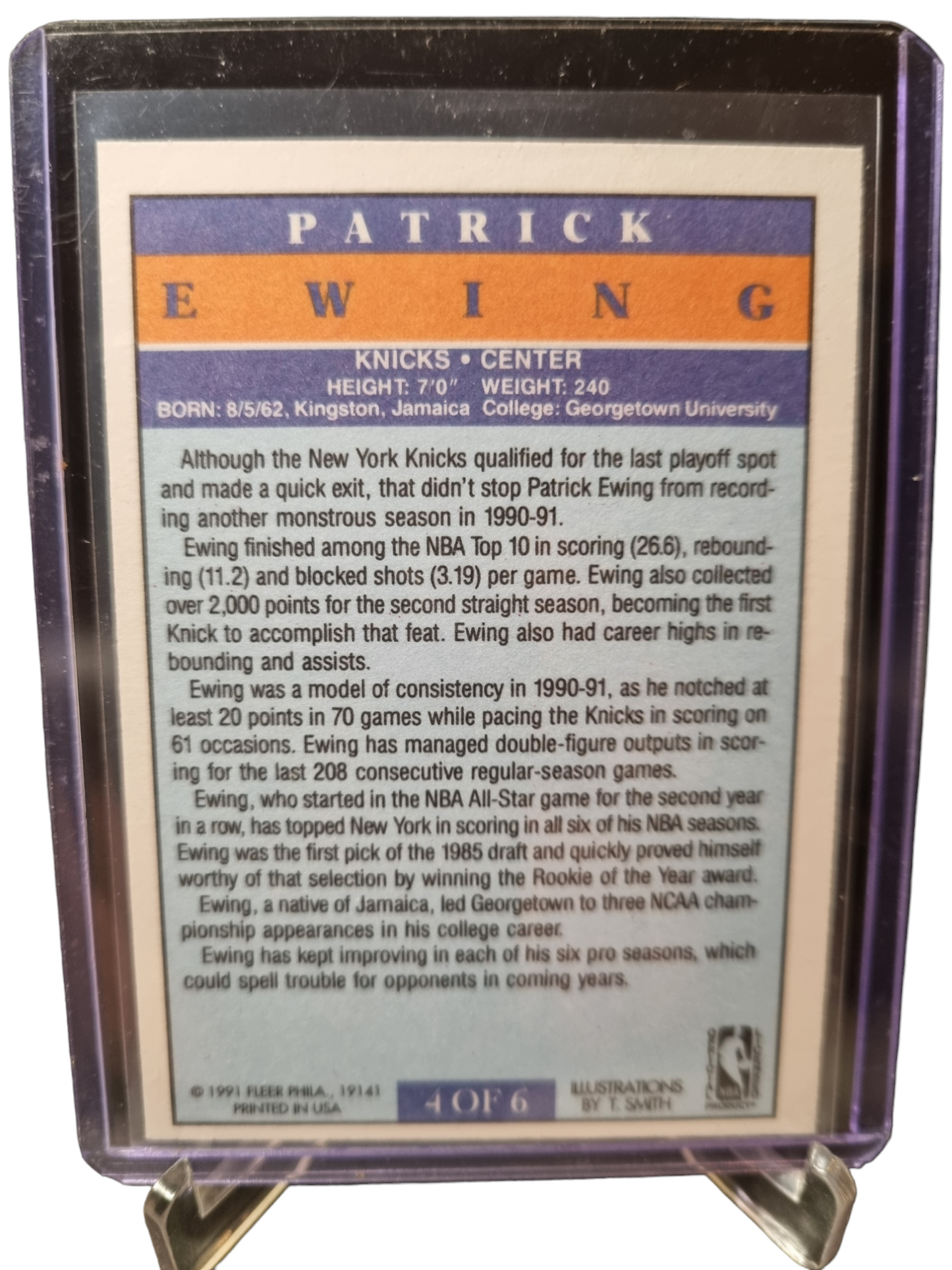 1991 Fleer #4 of 6 Patrick Ewing Illustration