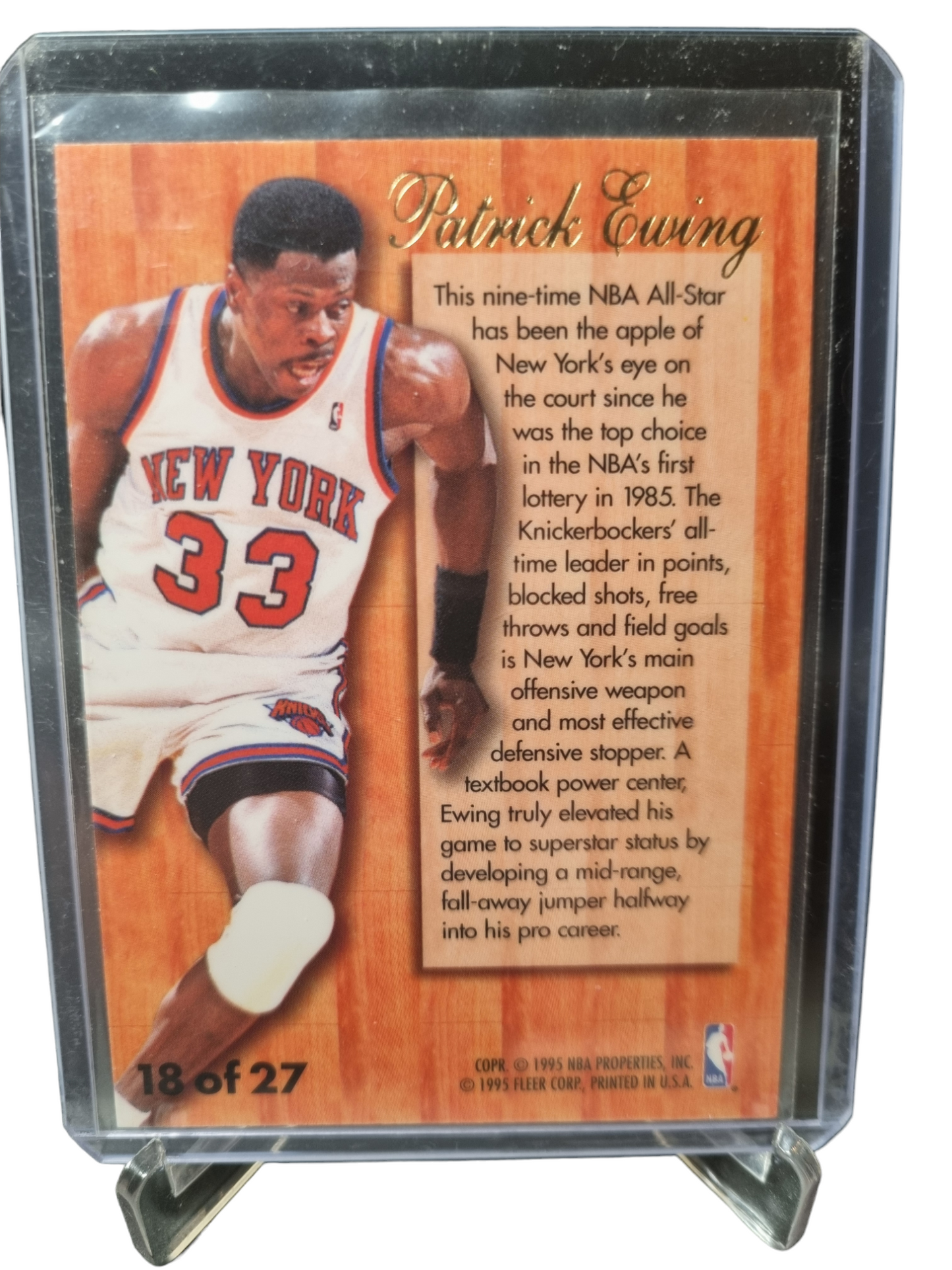 1995-96 Flair #18 of 27 Patrick Ewing Hardwood Leader