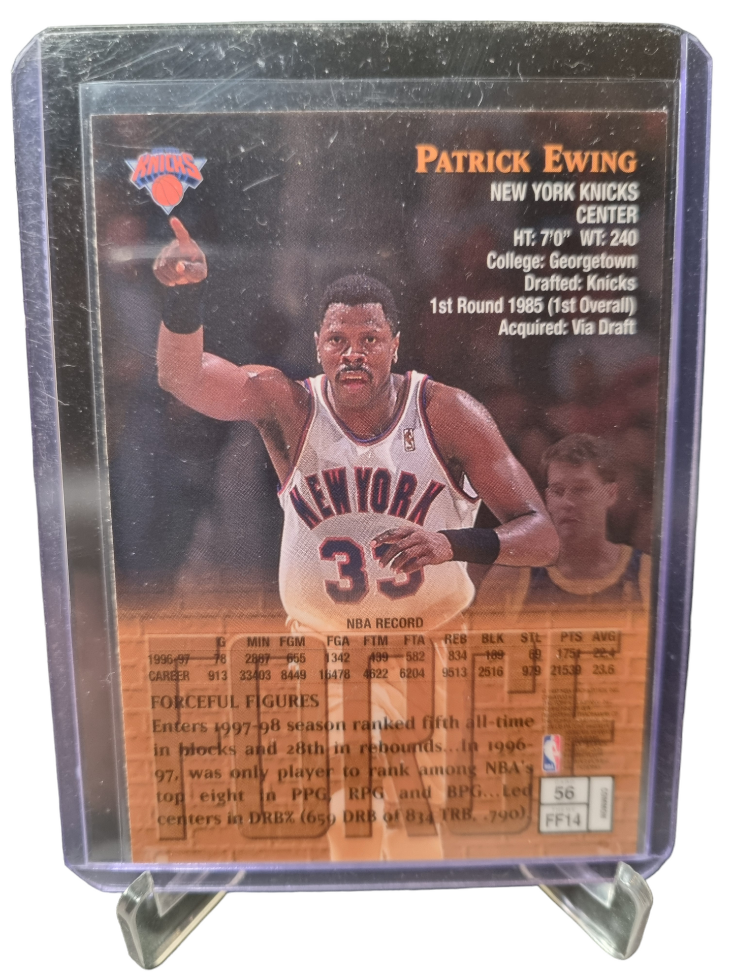 1997 Topps Finest #56 Patrick Ewing Force With Protective Coating