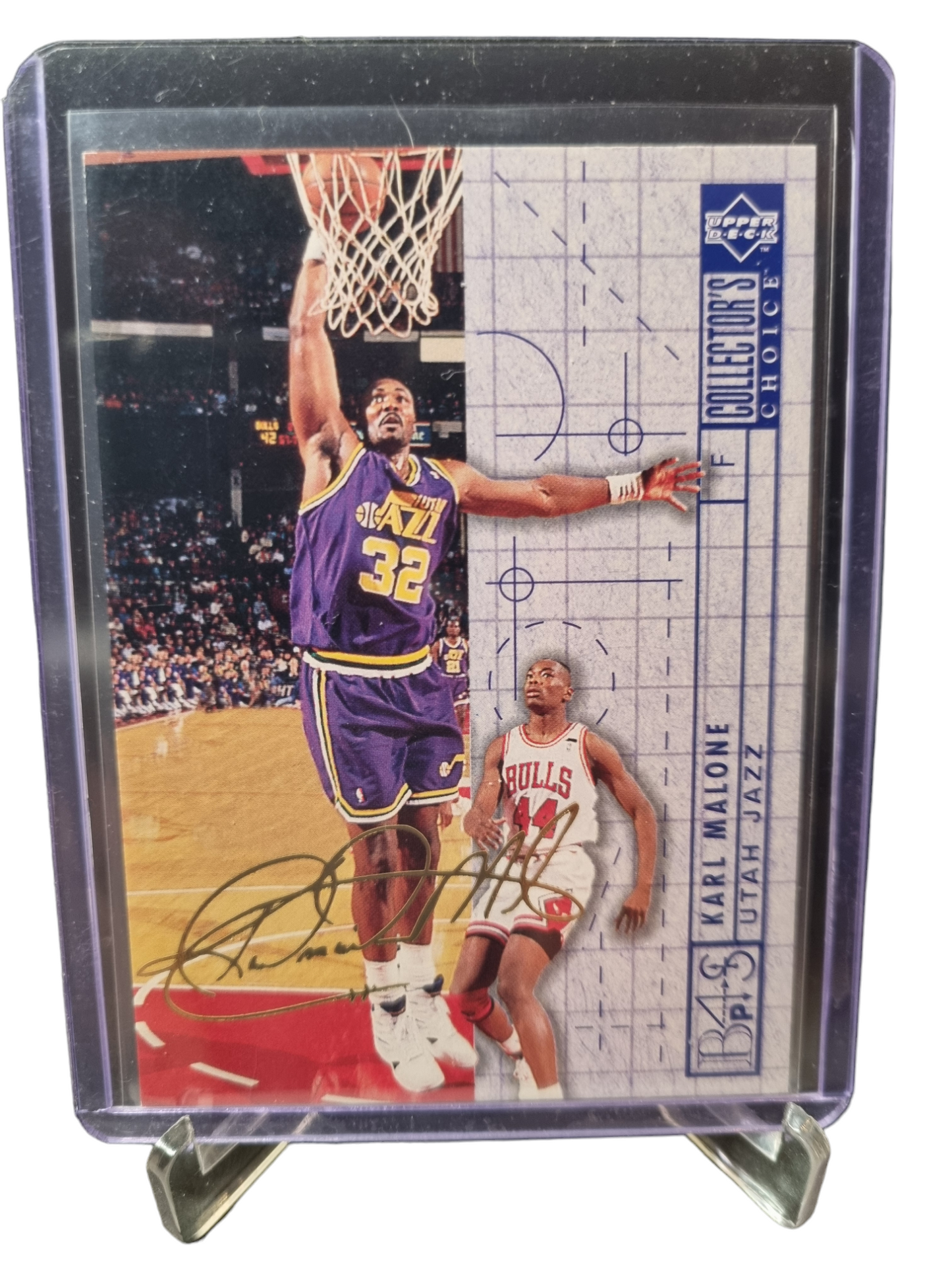 1994 Upper Deck #397 Karl Malone Blue Print Gold Signature