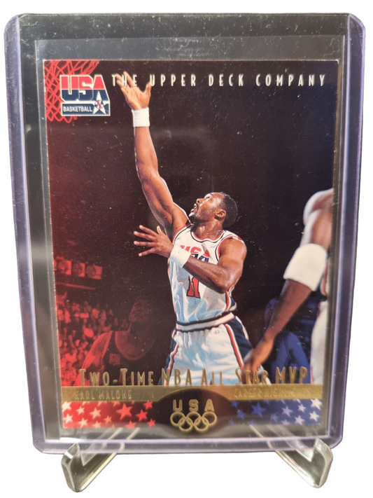 1996 Upper Deck #10 KM2 Karl Malone USA Basketball Two Time NBA All-Star MVP