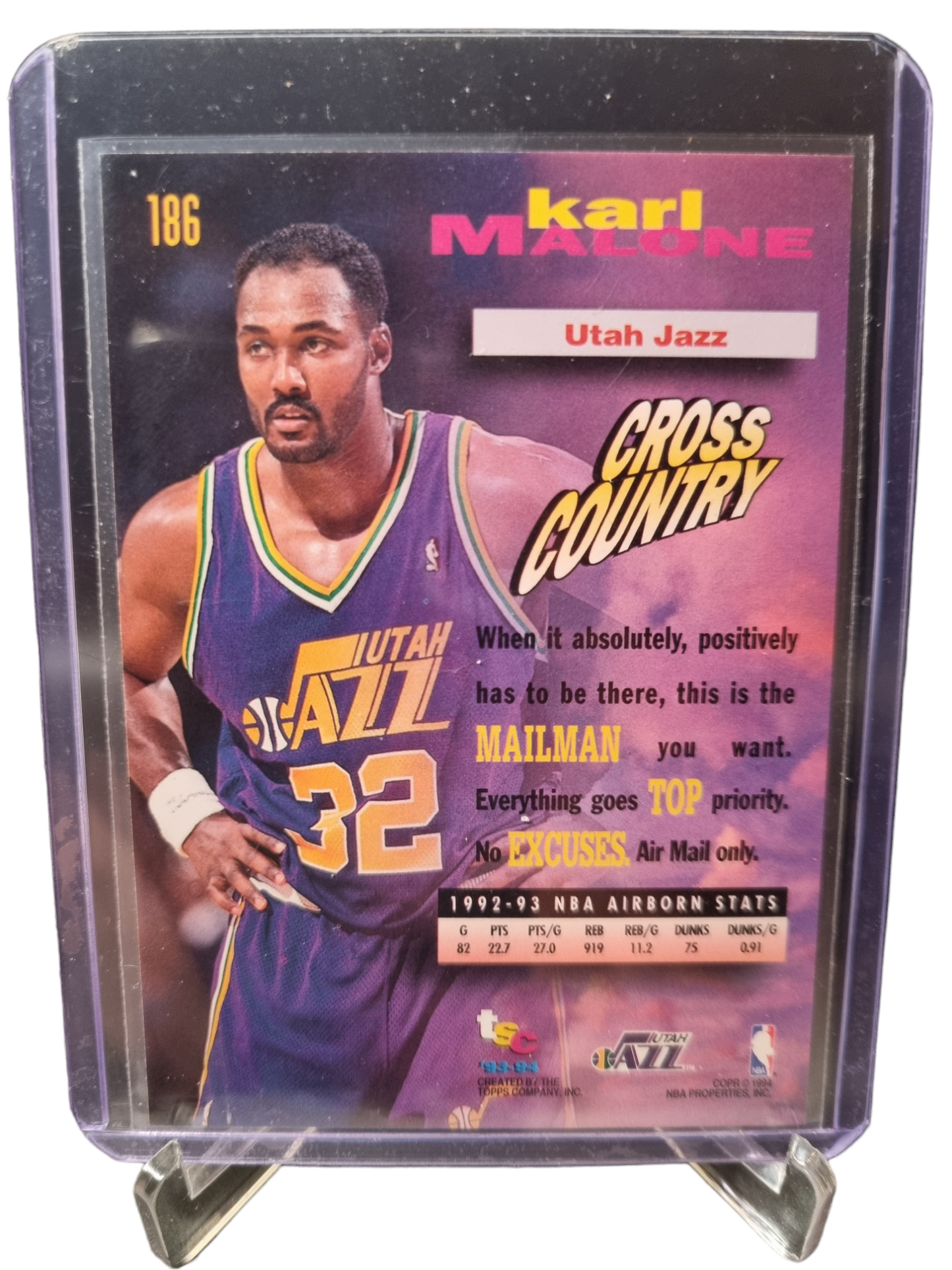 1993-94 Topps Stadium Club #186 Karl Malone Frequent Flyers