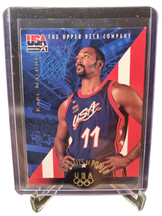 1996 Upper Deck #51 Karl Malone USA Basketball Portraits Of Power
