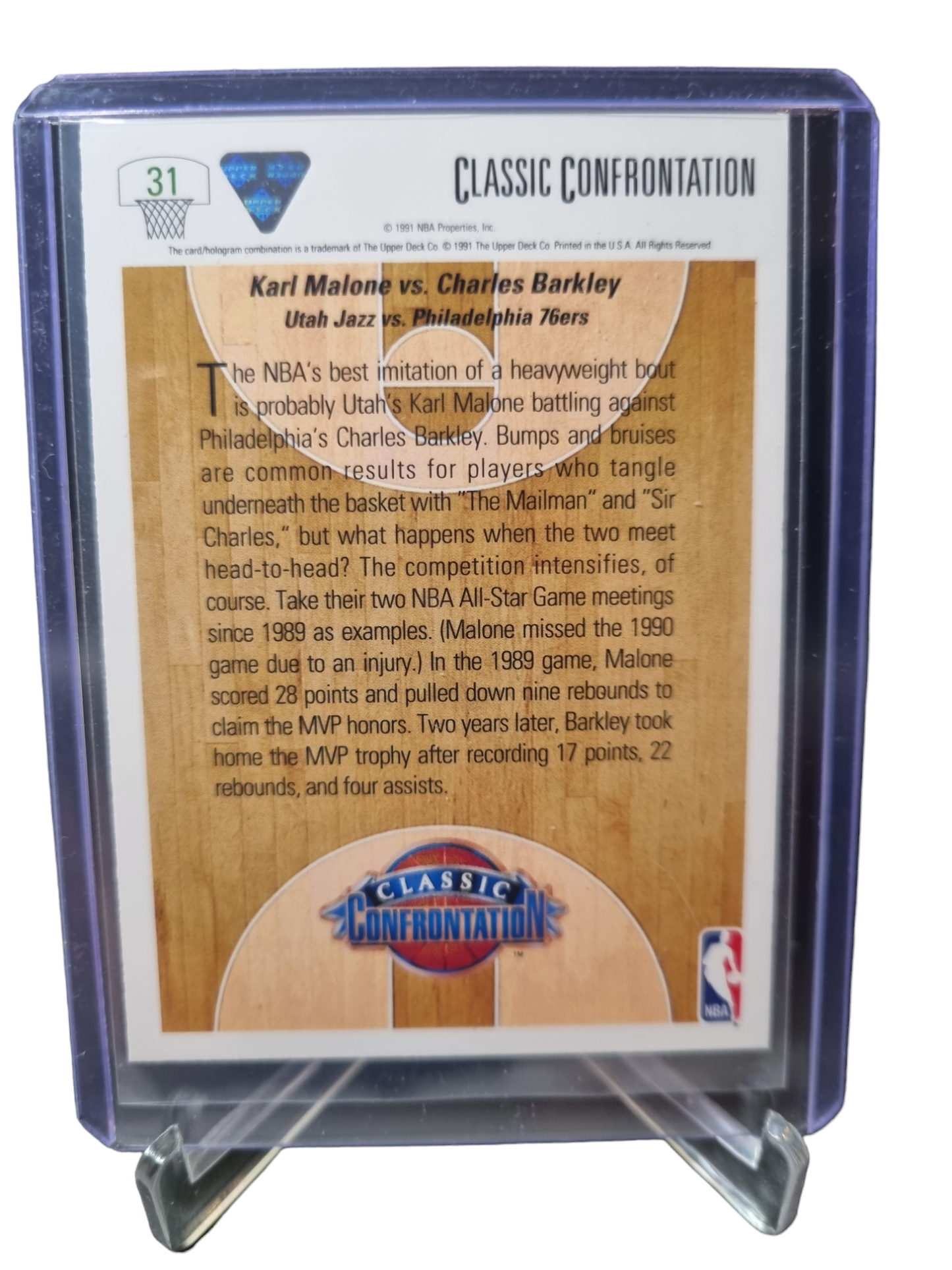 1991 Upper Deck #31 Karl Malone/Charles Barkley Classic Confrontation