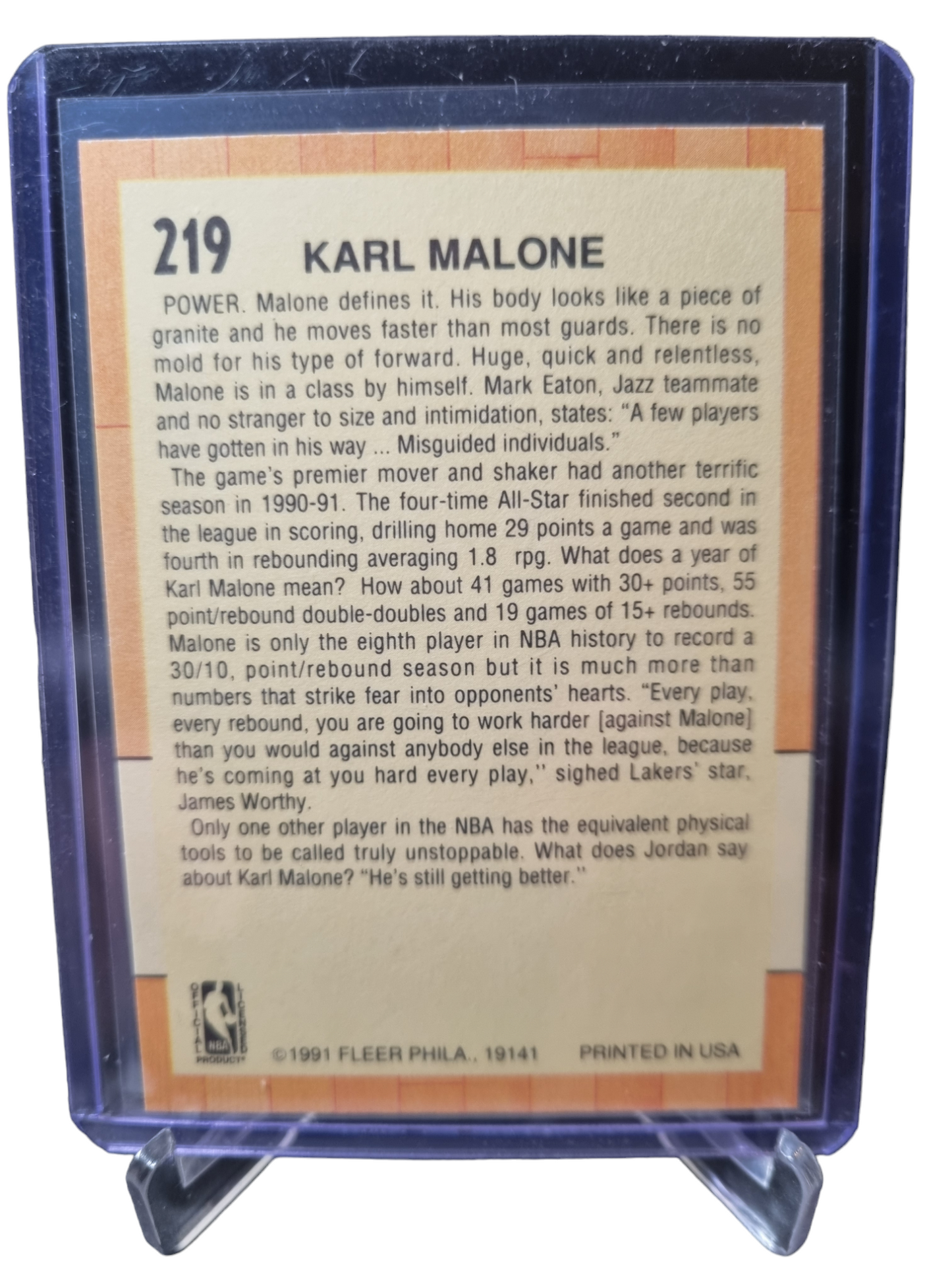 1991 Fleer #219 Karl Malone 1991 All-Star Team