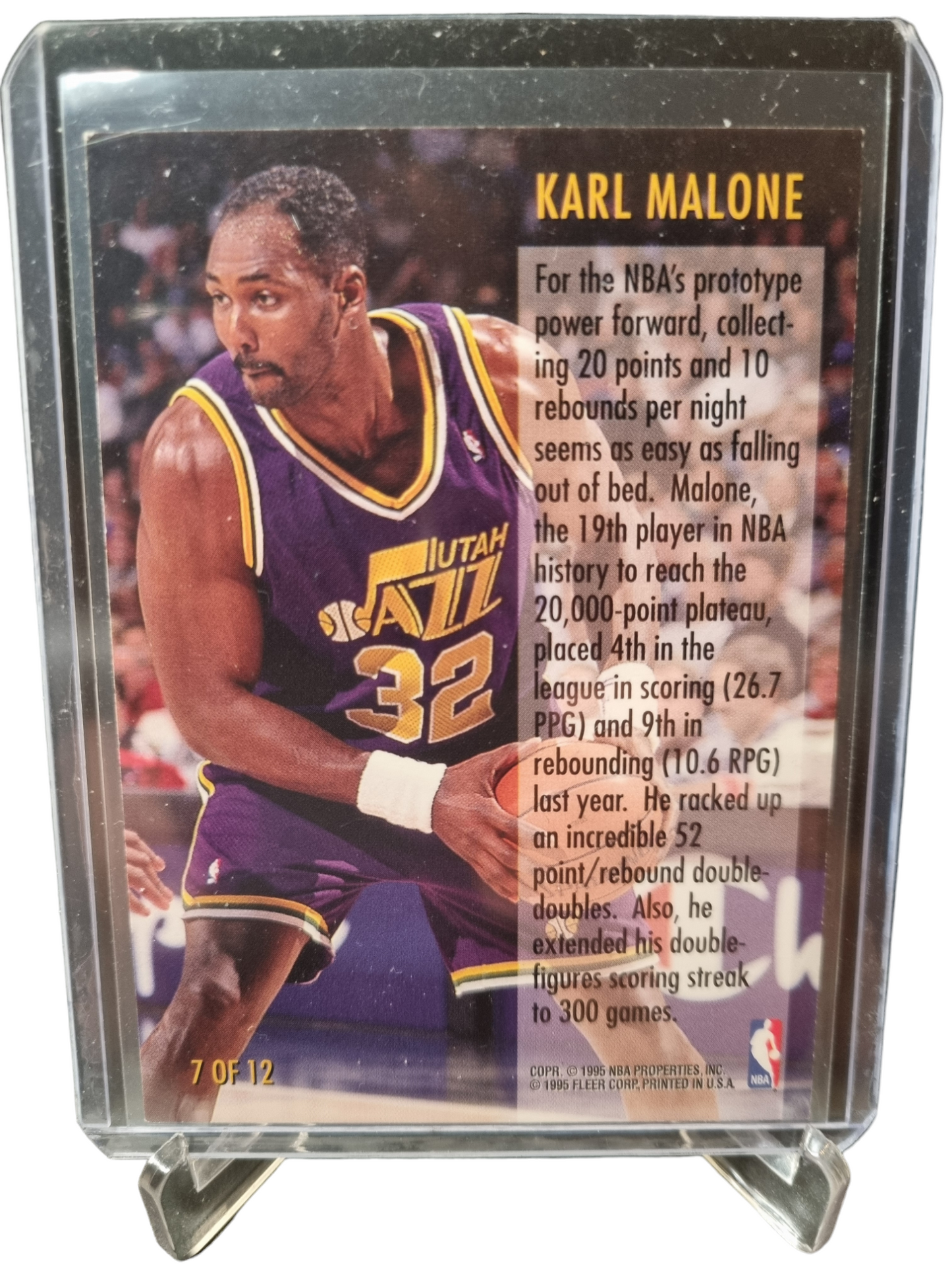 1995-96 Fleer #7 of 12 Karl Malone Double Double