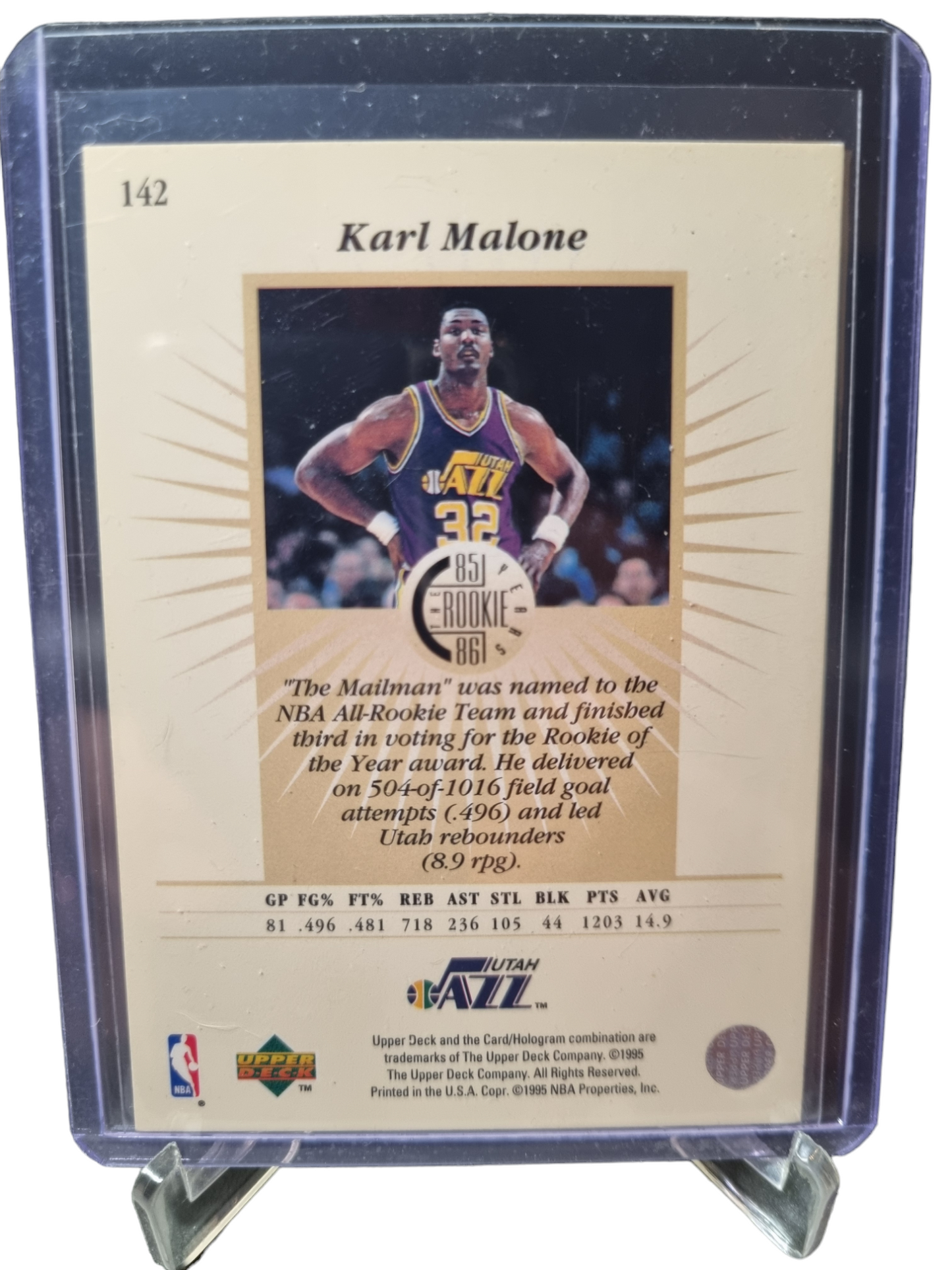 1995 Upper Deck #142 Karl Malone The Rookie Years