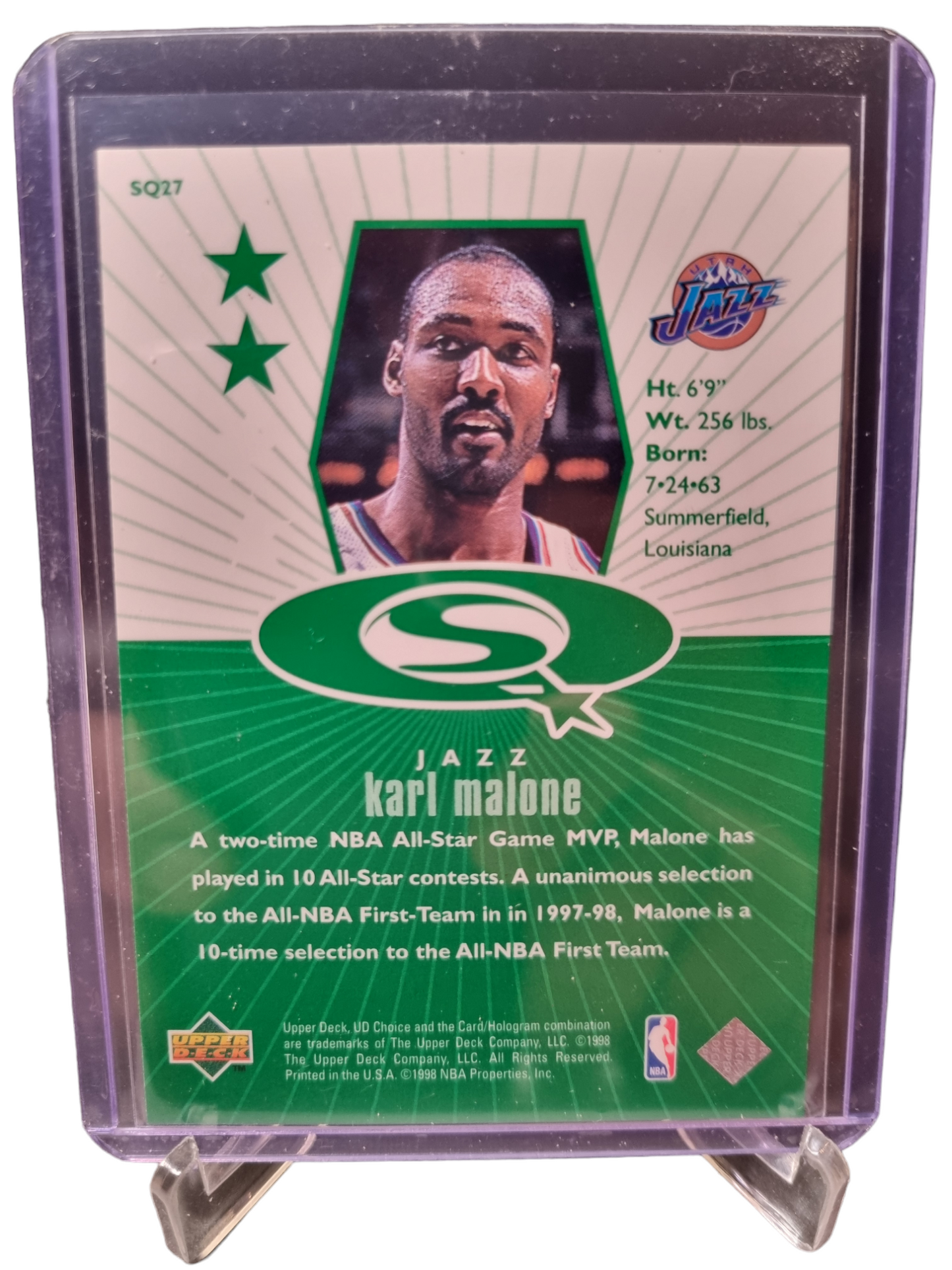 1998 Upper Deck #SQ27 Karl Malone Star Quest Green