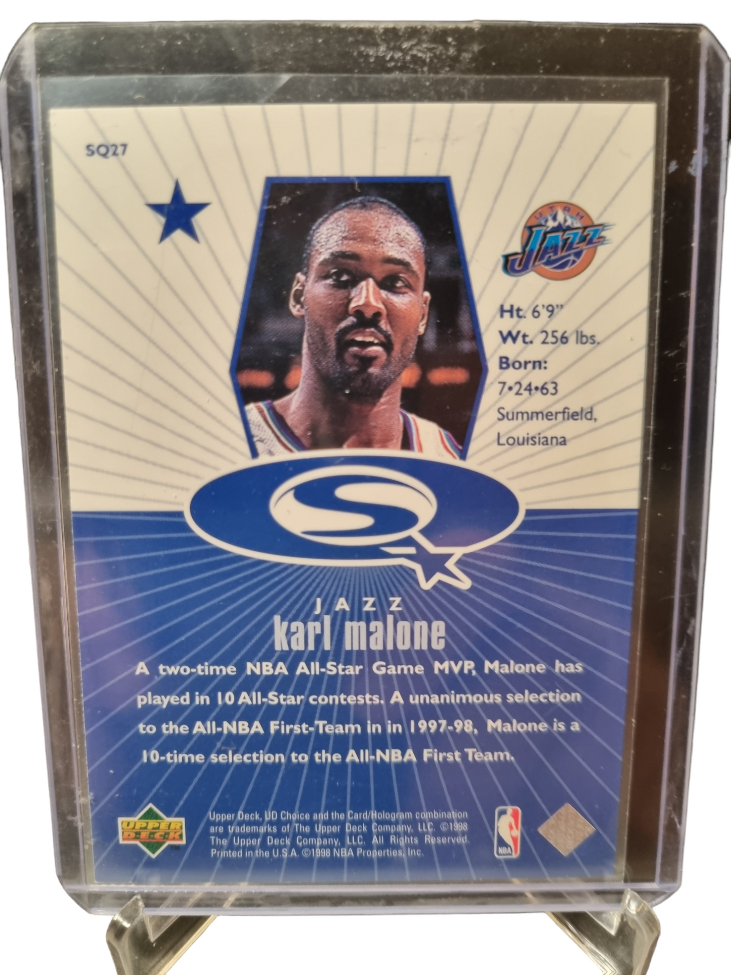 1998 Upper Deck #SQ27 Karl Malone Star Quest Blue