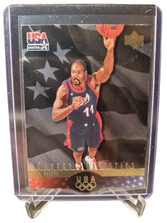 1996 Upper Deck #KM5 Karl Malone USA Basketball Career Statistics