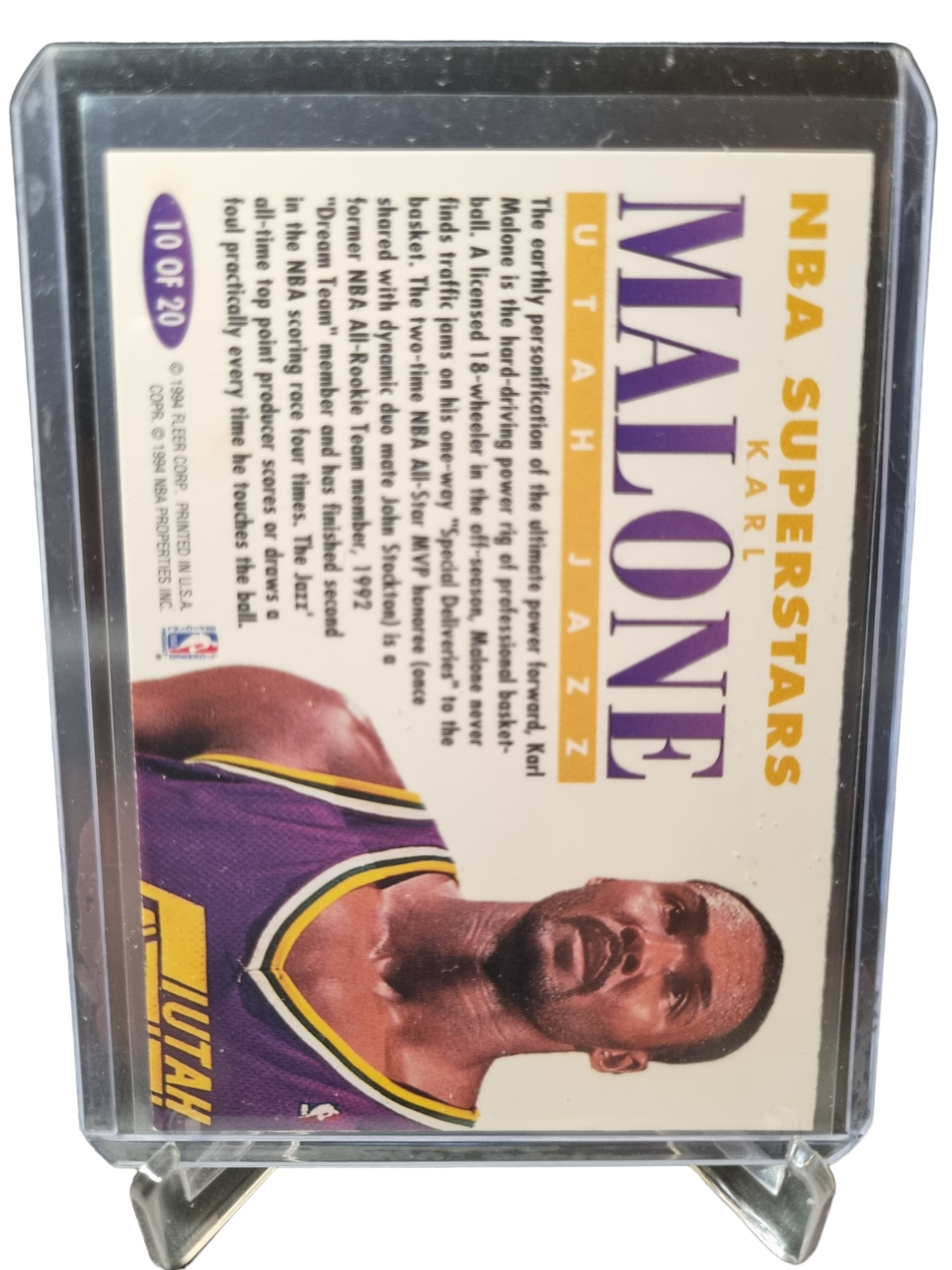 1994 Fleer #10 of 20 Karl Malone NBA Superstars