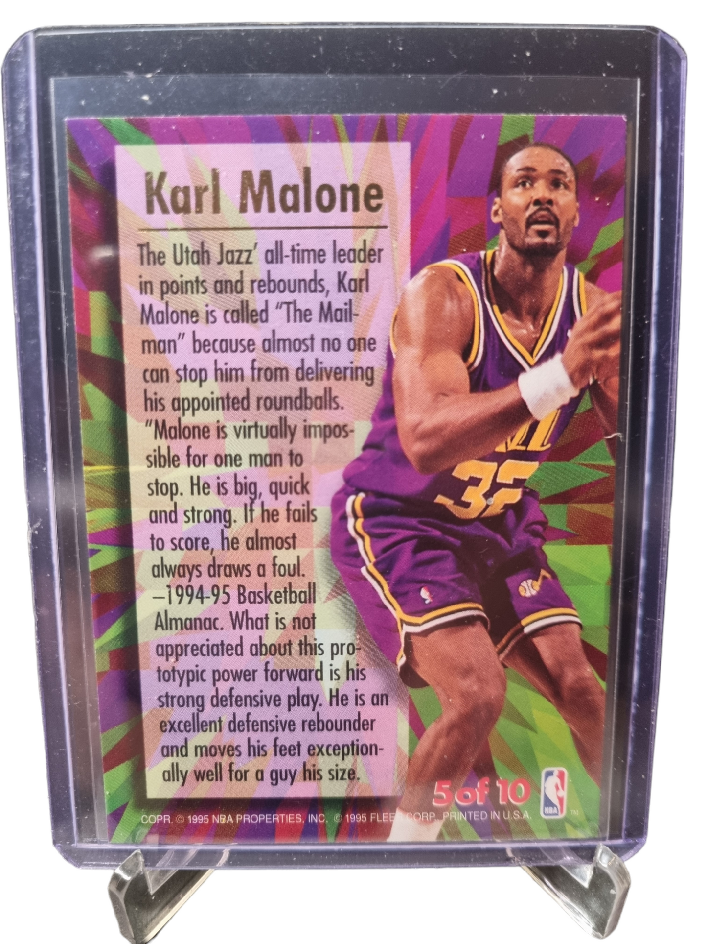 1994 Fleer Ultra #5 of 10 Karl Malone Ultra Power