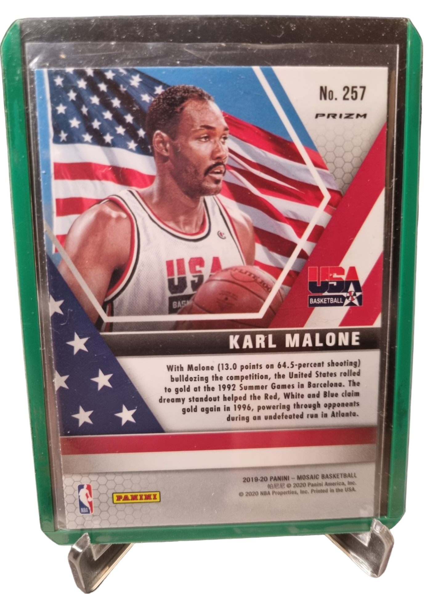 2019-20 Panini Mosaic #257 Karl Malone Mosaic Prizm