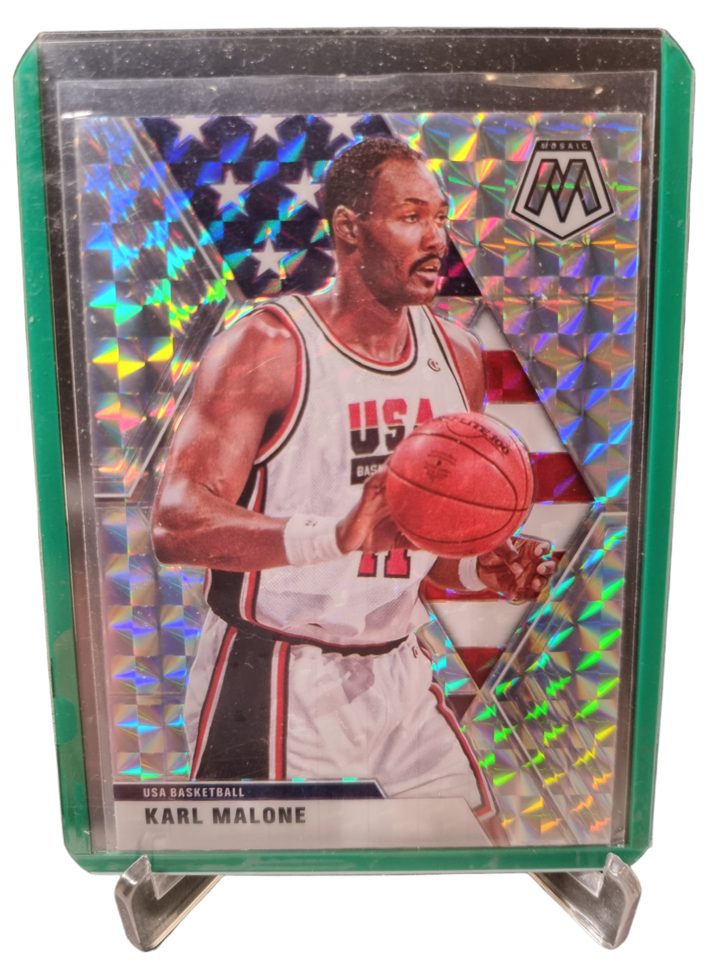 2019-20 Panini Mosaic #257 Karl Malone Mosaic Prizm