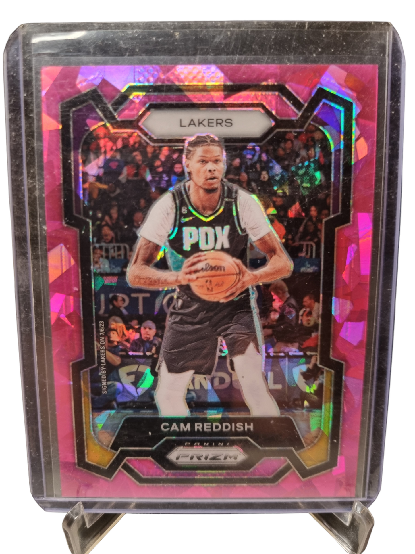 2023-24 Panini Prizm #230 Cam Reddish Pink Cracked Ice Prizm