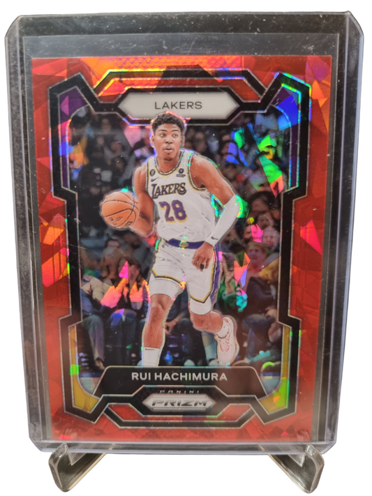 2023-24 Panini Prizm #42 Rui Hachimura Red Cracked Ice Prizm