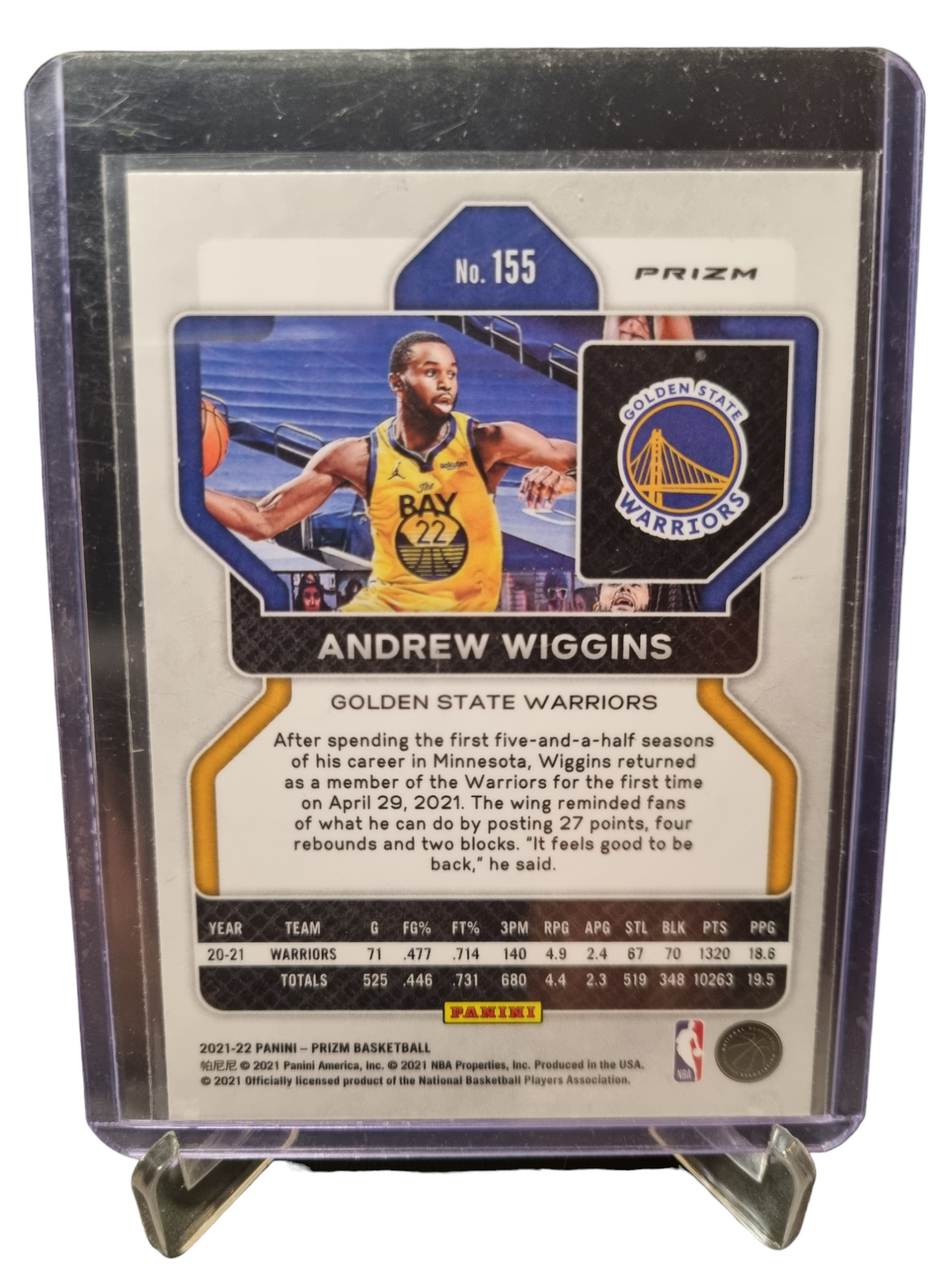 2021-22 Panini Prizm #155 Andrew Wiggins Tri Color Prizm