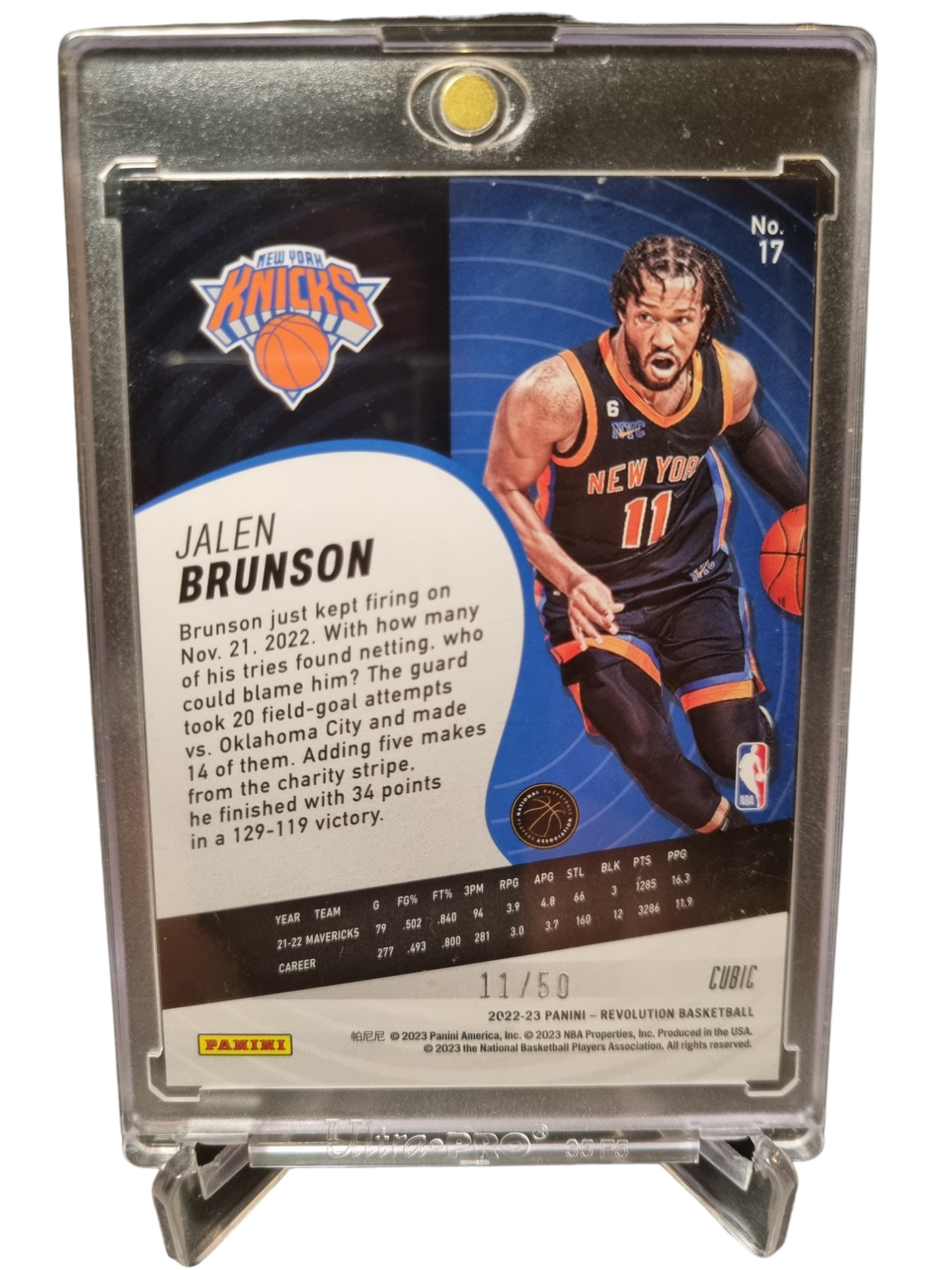 2022-23 Panini Revolution #17 Jalen Brunson Cubic 11/50