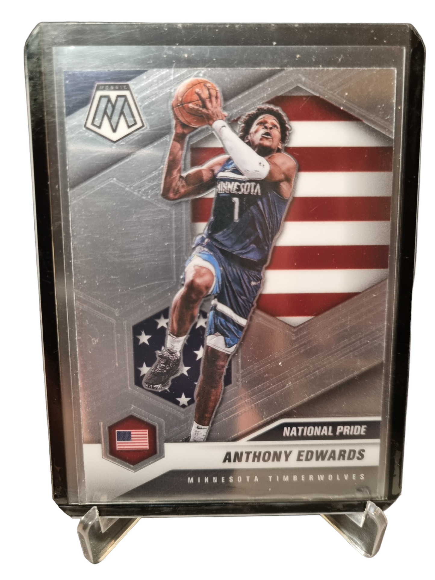 2020-21 Panini Mosaic #252 Anthony Edwards Rookie Card National Pride