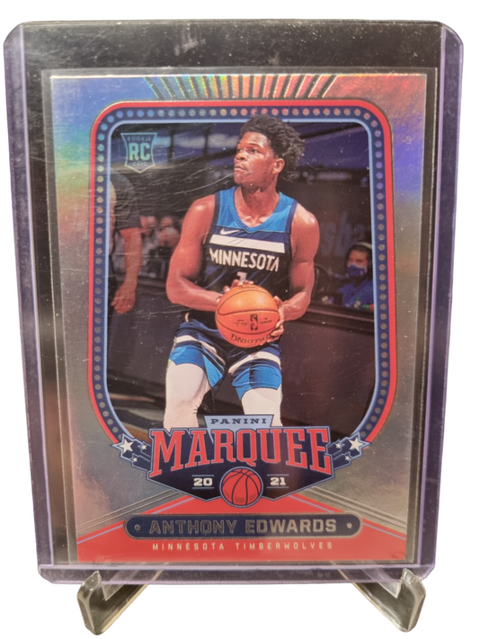 2020-21 Panini Chronicles Marquee #254 Anthony Edwards Rookie Card Marquee Silver