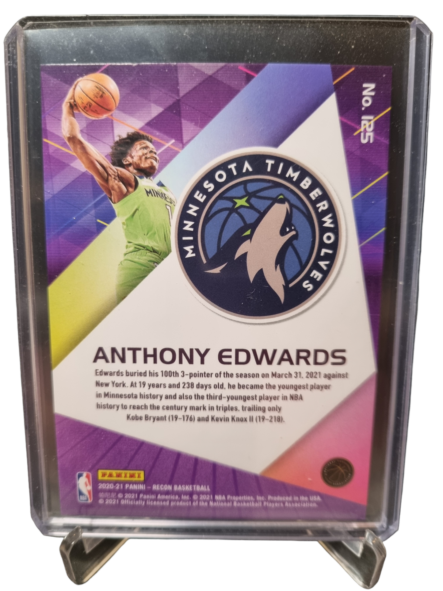 2020-21 Panini Recon #125 Anthony Edwards Rookie Card