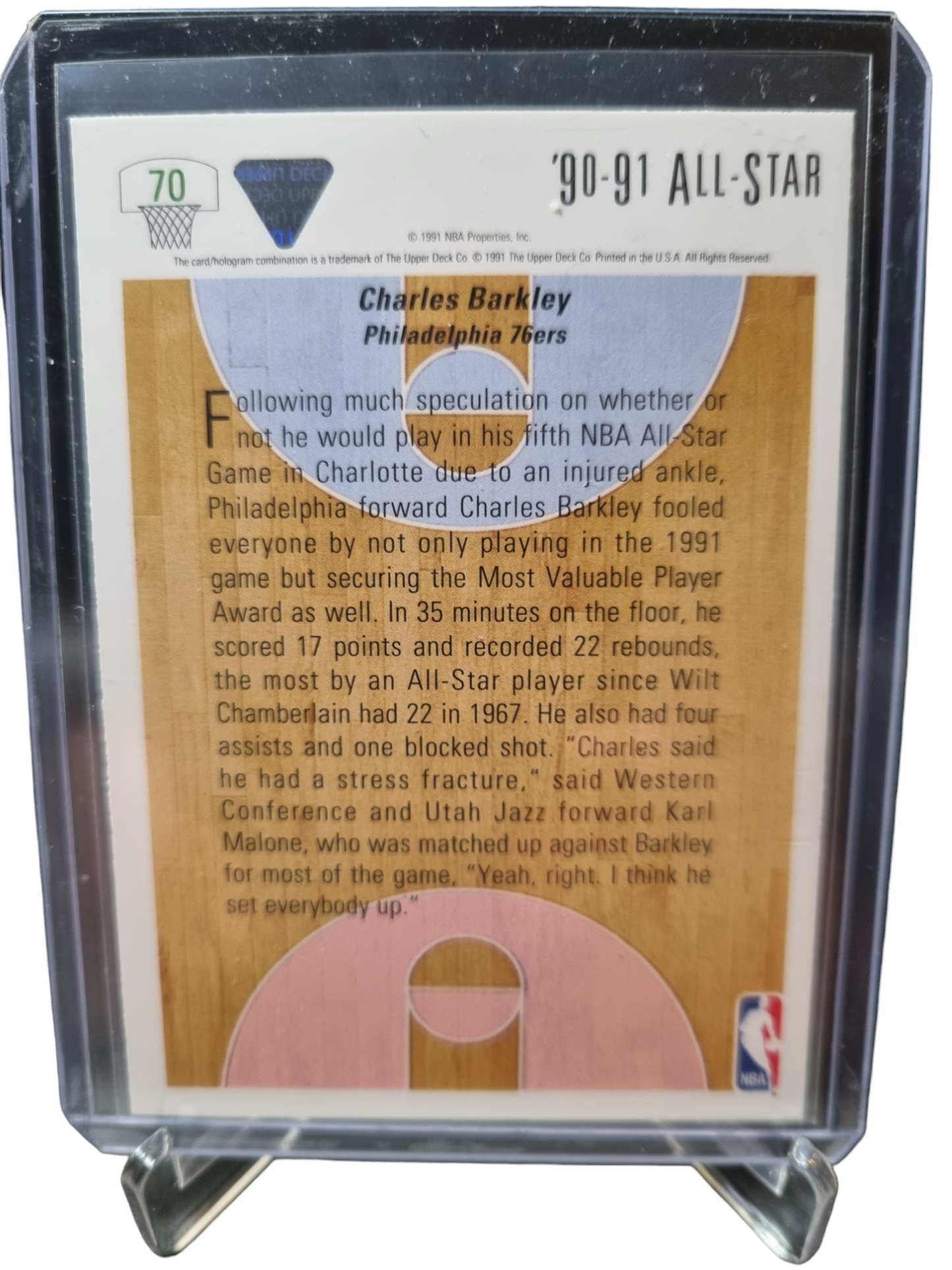 1991 Upper Deck #70 Charles Barkley East All-Star