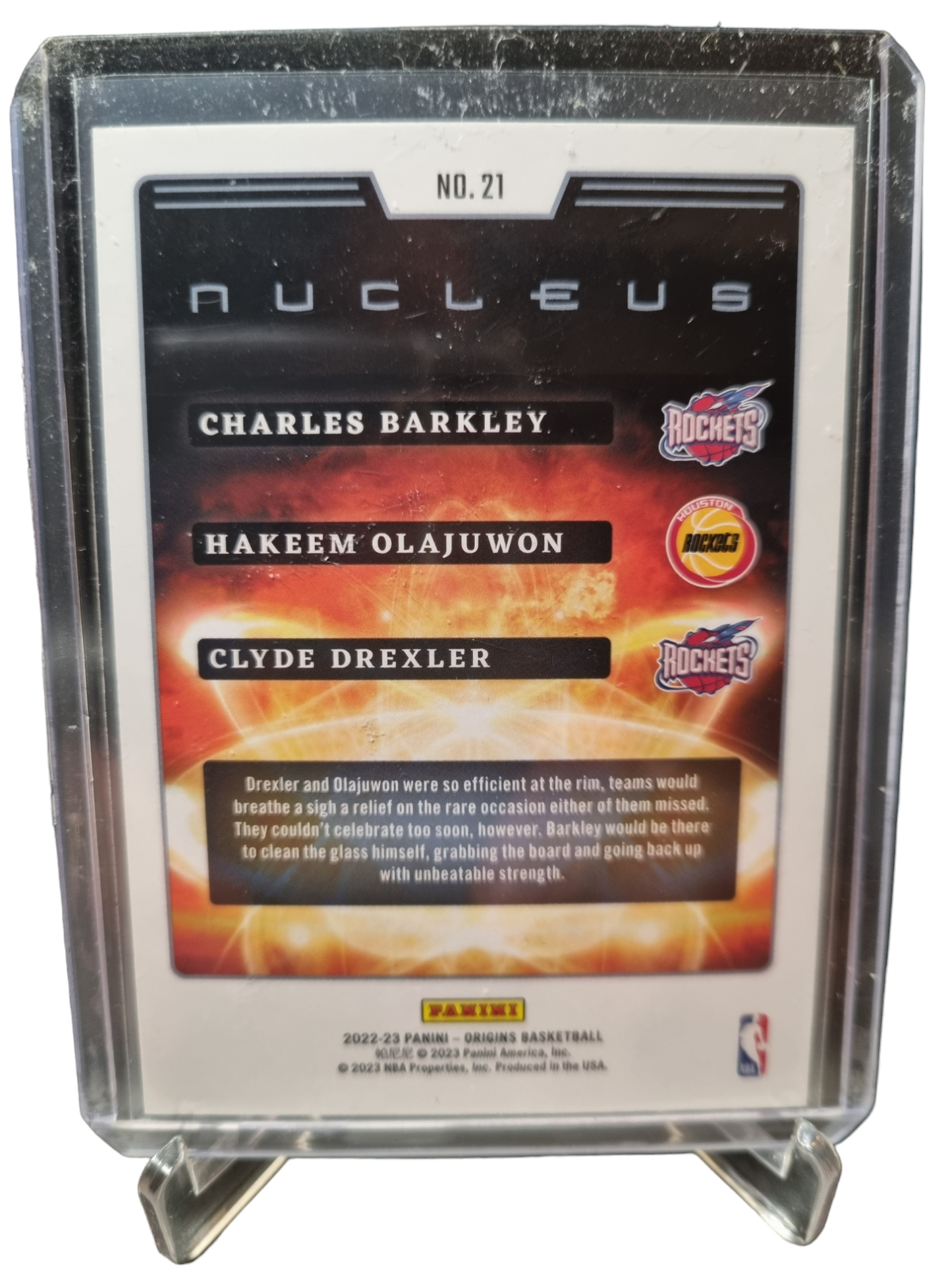 2022-23 Panini Origins #21 Charles Barkley/Hakeem Olajuwon/Clyde Drexler Nucleus