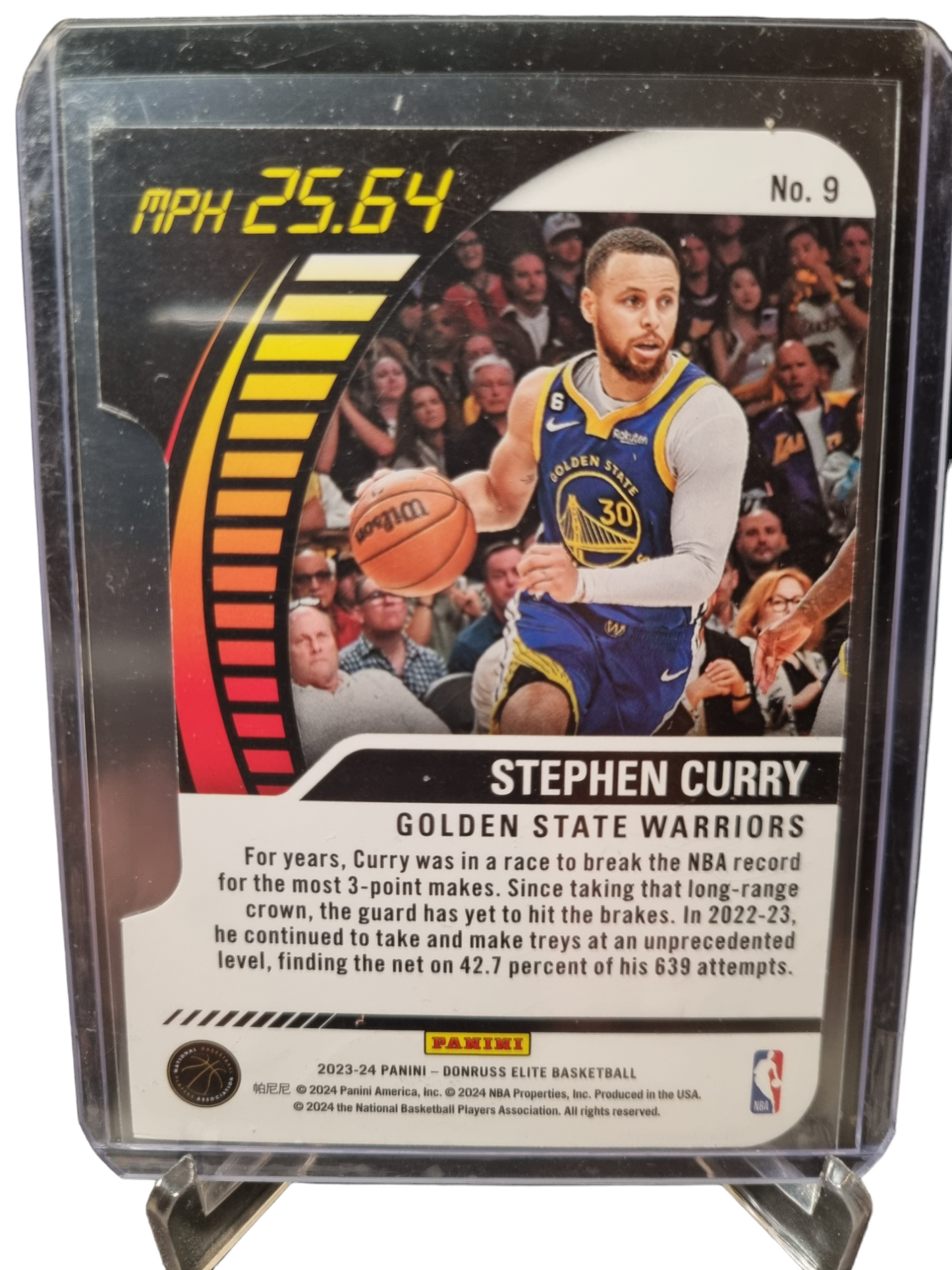 2023-24 Panini Donruss Elite #9 Stephen Curry Full Throttle Orange Die Cut