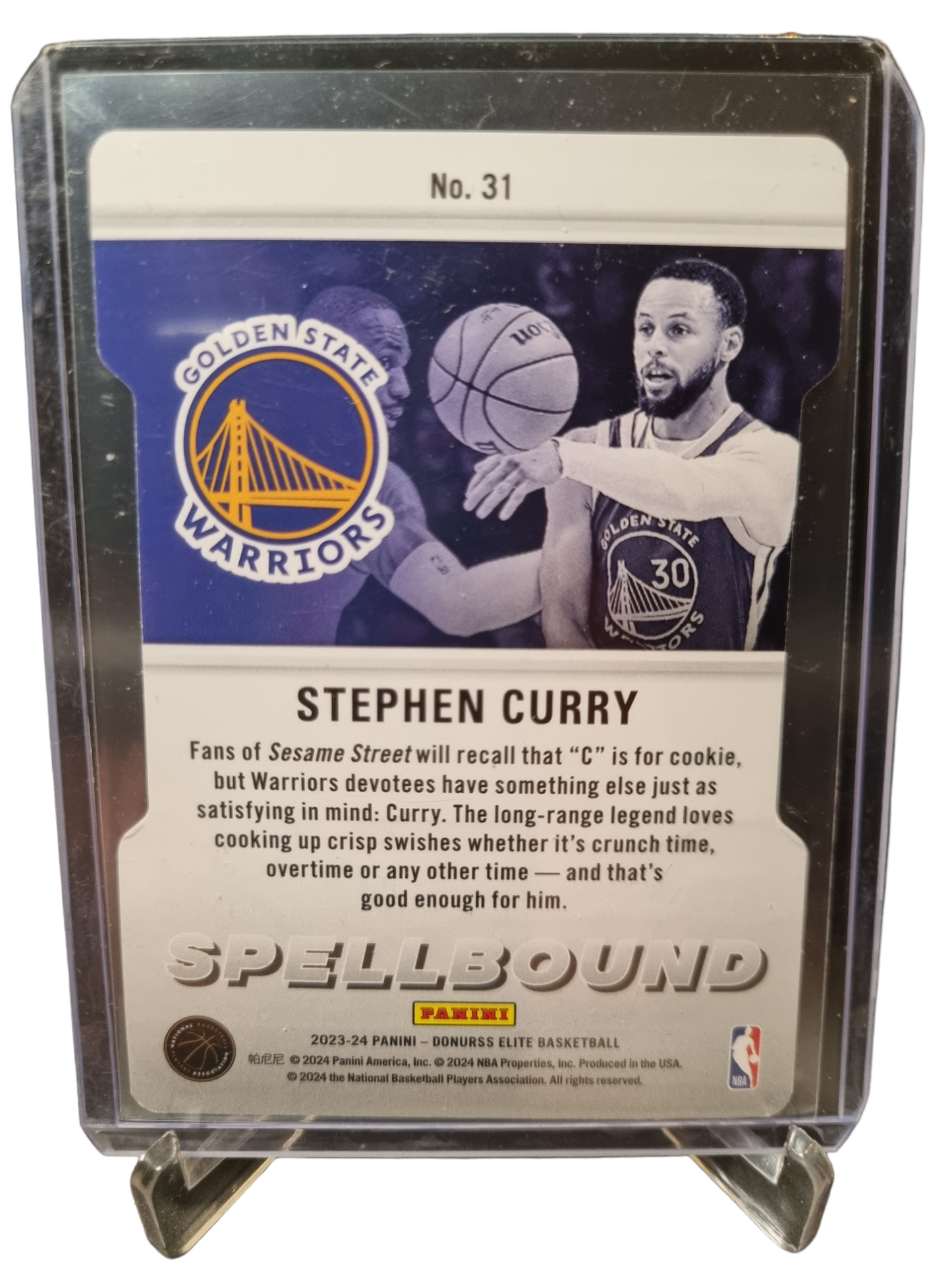 2023-24 Panini Donruss Elite #31 Stephen Curry Spellbound Orange Die Cut C