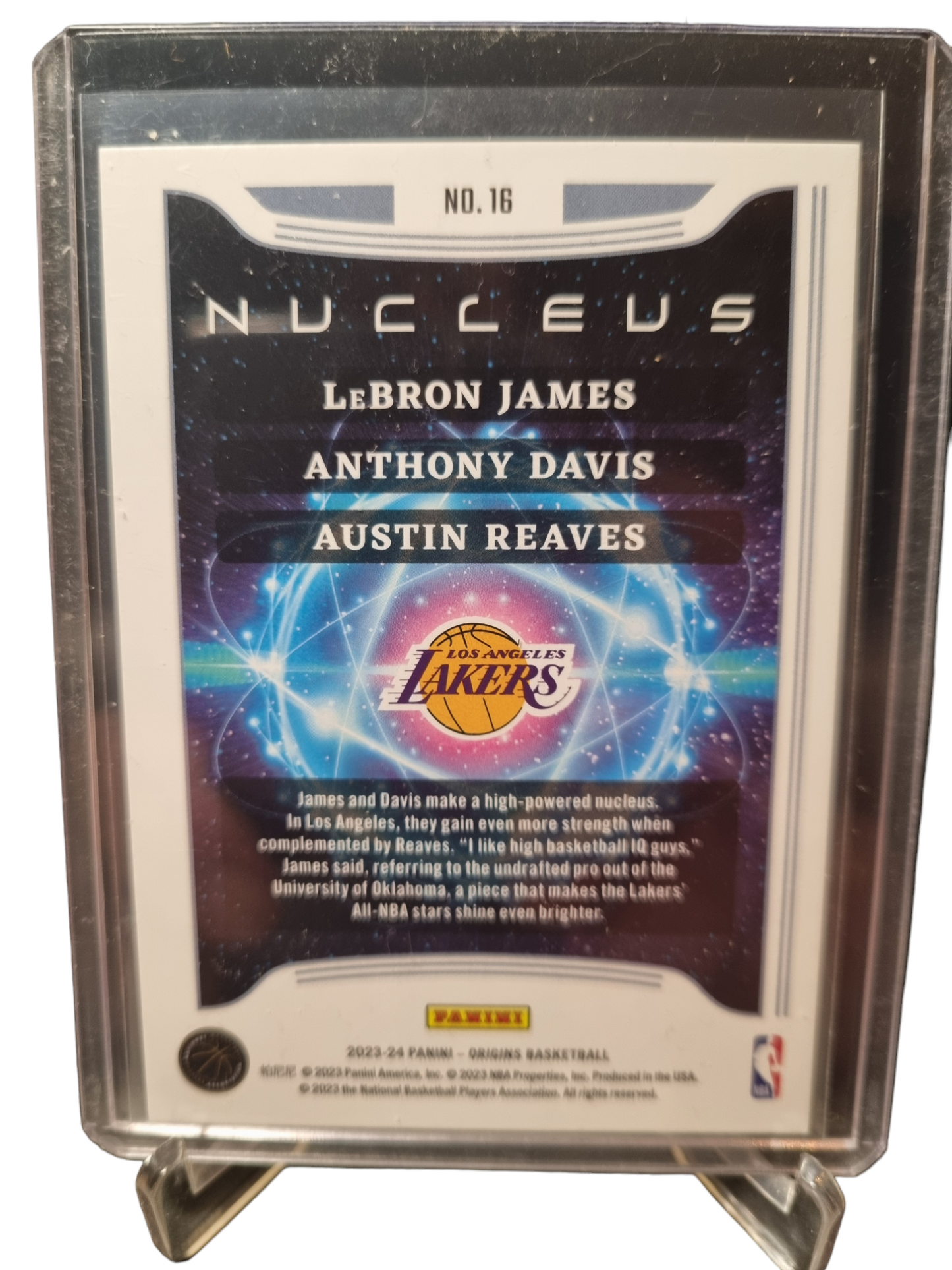 2023-24 Panini Origins #16 Lebron James/Anthony Davis/Austin Reeves Origins Nucleus