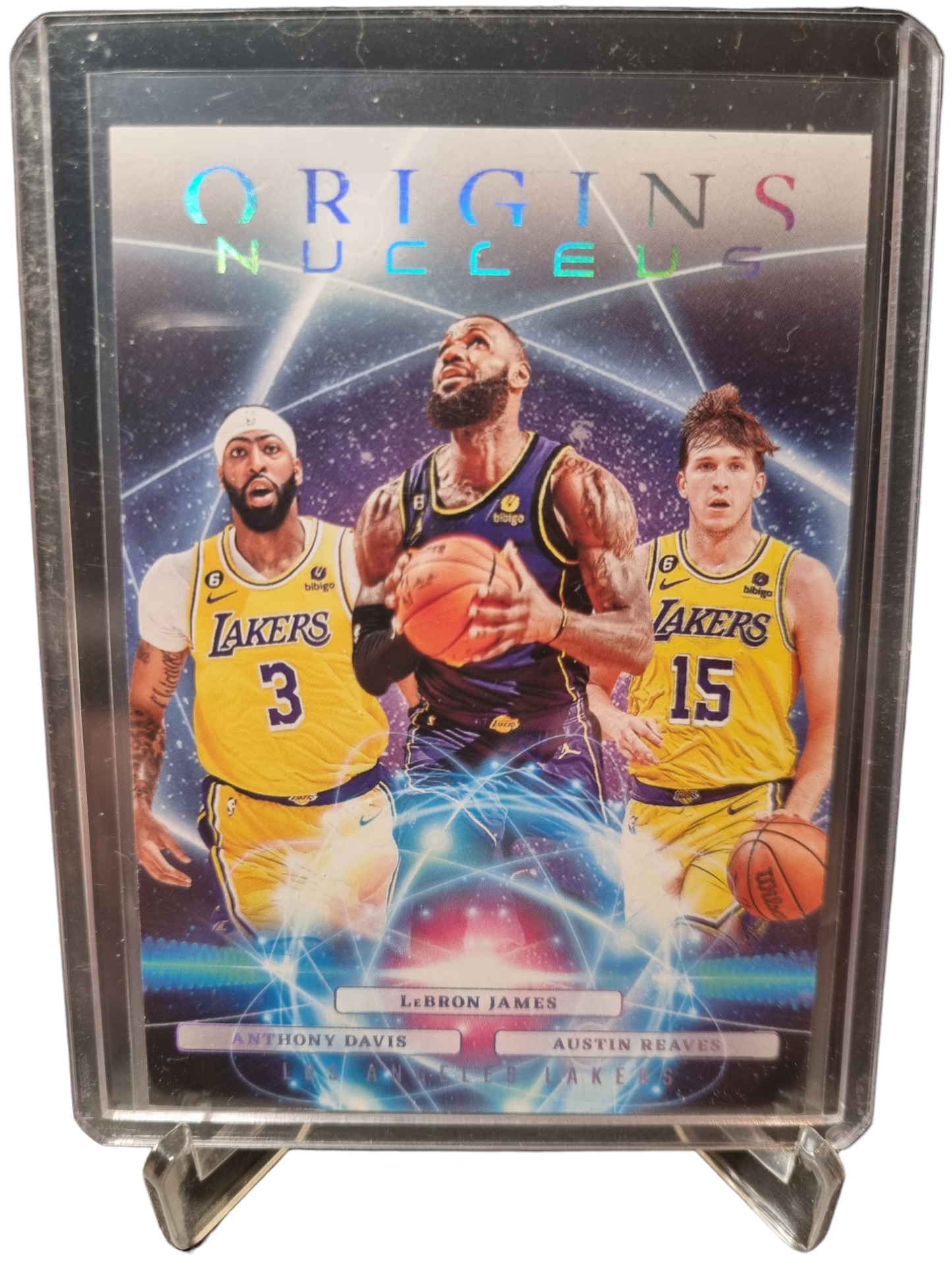 2023-24 Panini Origins #16 Lebron James/Anthony Davis/Austin Reeves Origins Nucleus