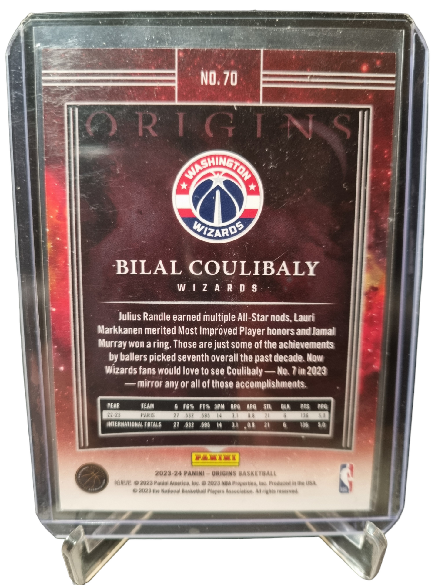 2023-24 Panini Origins #70 Bilal Coulibaly Rookie Card