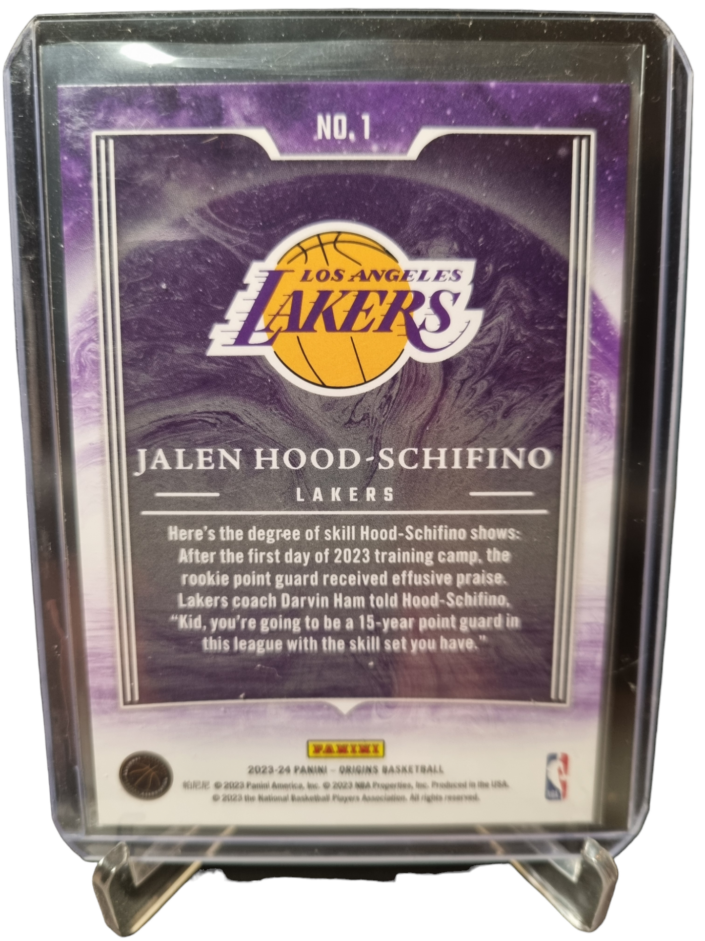 2023-24 Panini Origins #1 Jalen Hood-Schifino Rookie Card Taking The Leap