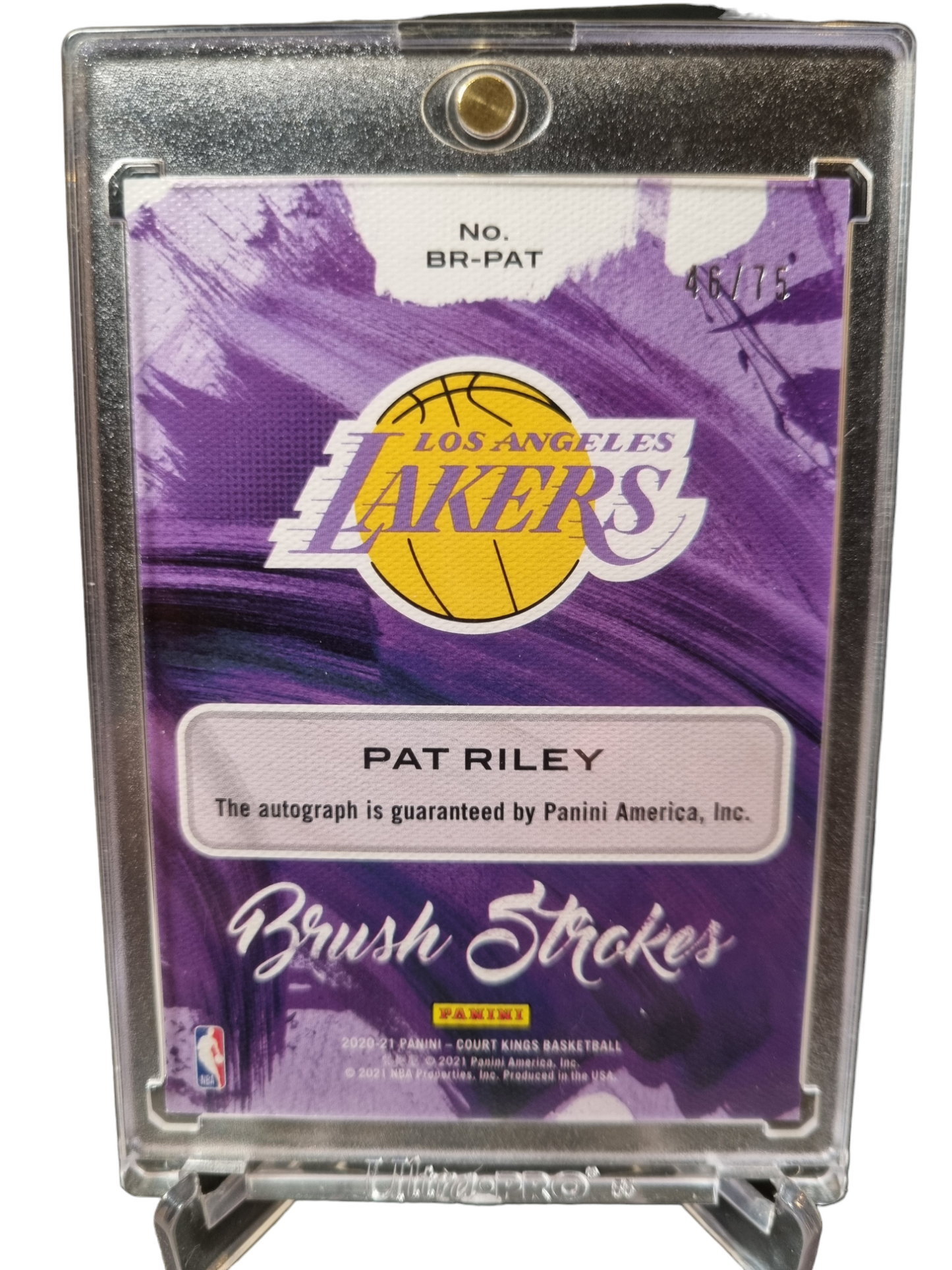 2020-21 Panini Court Kings #BR-PAT Pat Riley Autograph Brush Strokes 46/75