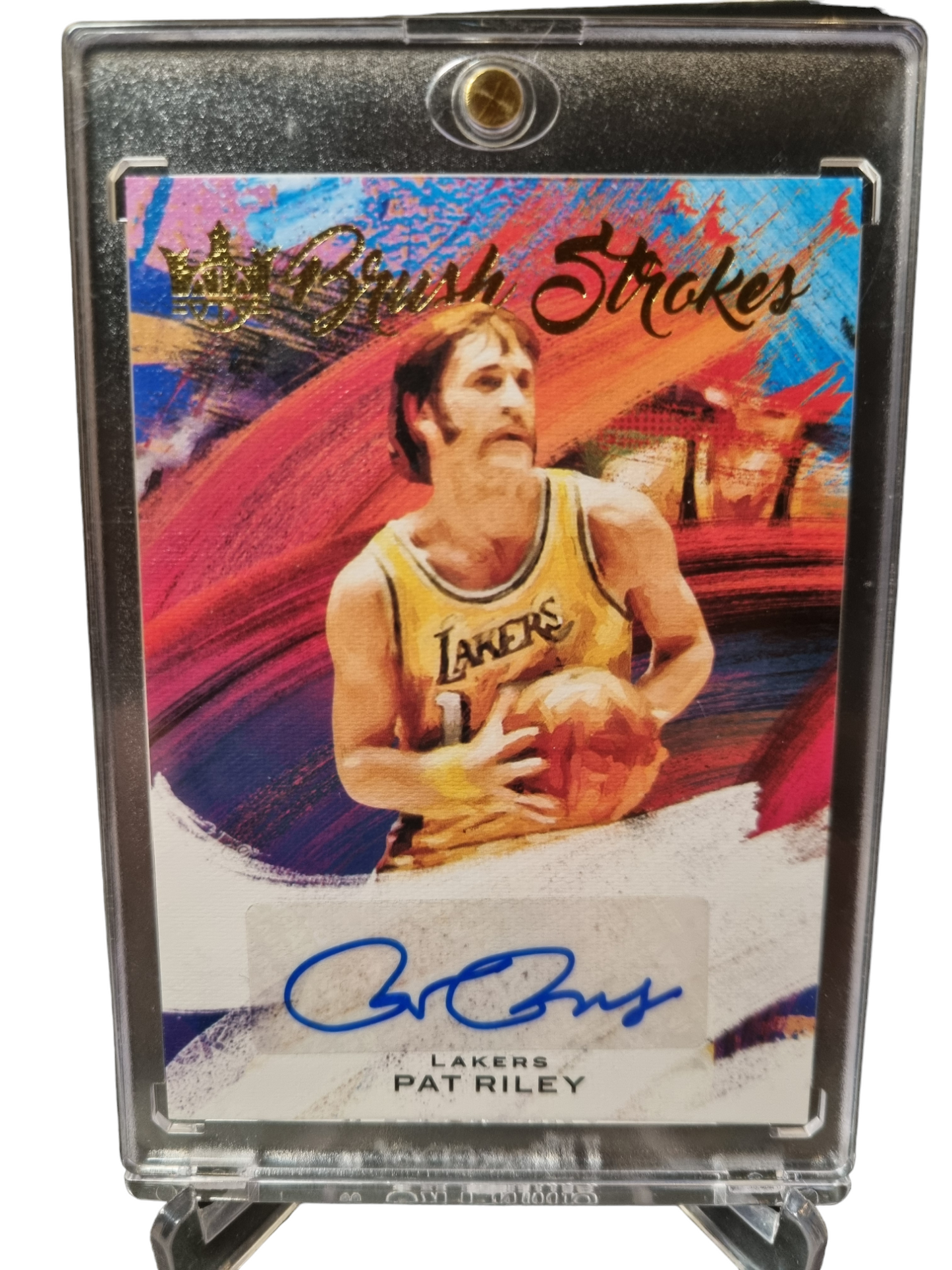 2020-21 Panini Court Kings #BR-PAT Pat Riley Autograph Brush Strokes 46/75