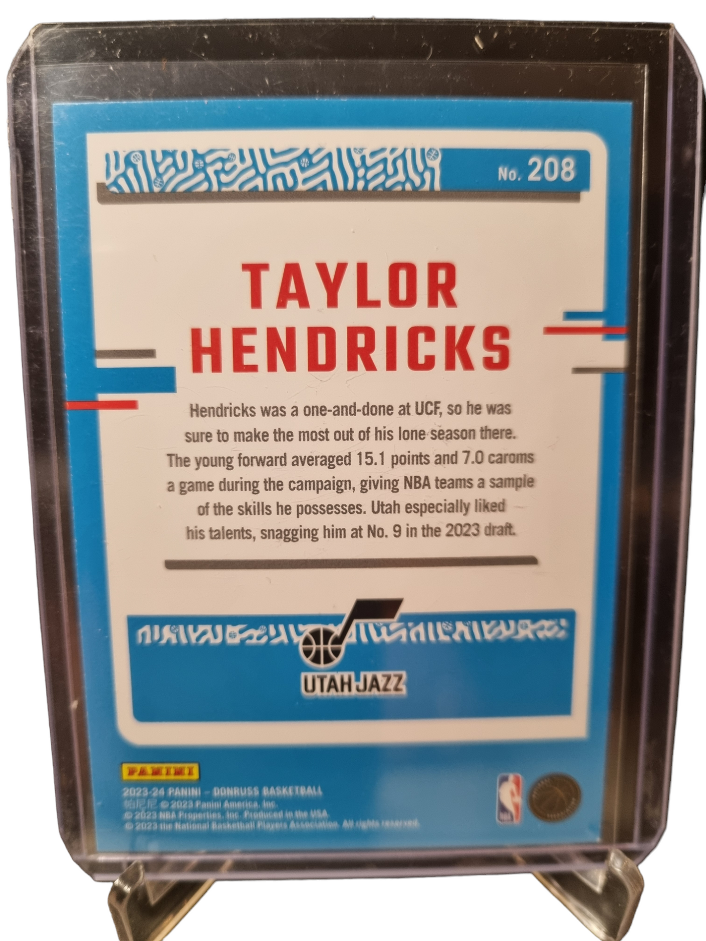 2023-24 Panini Donruss Choice #208 Taylor Hendricks Rookie Card Rated Rookie Choice