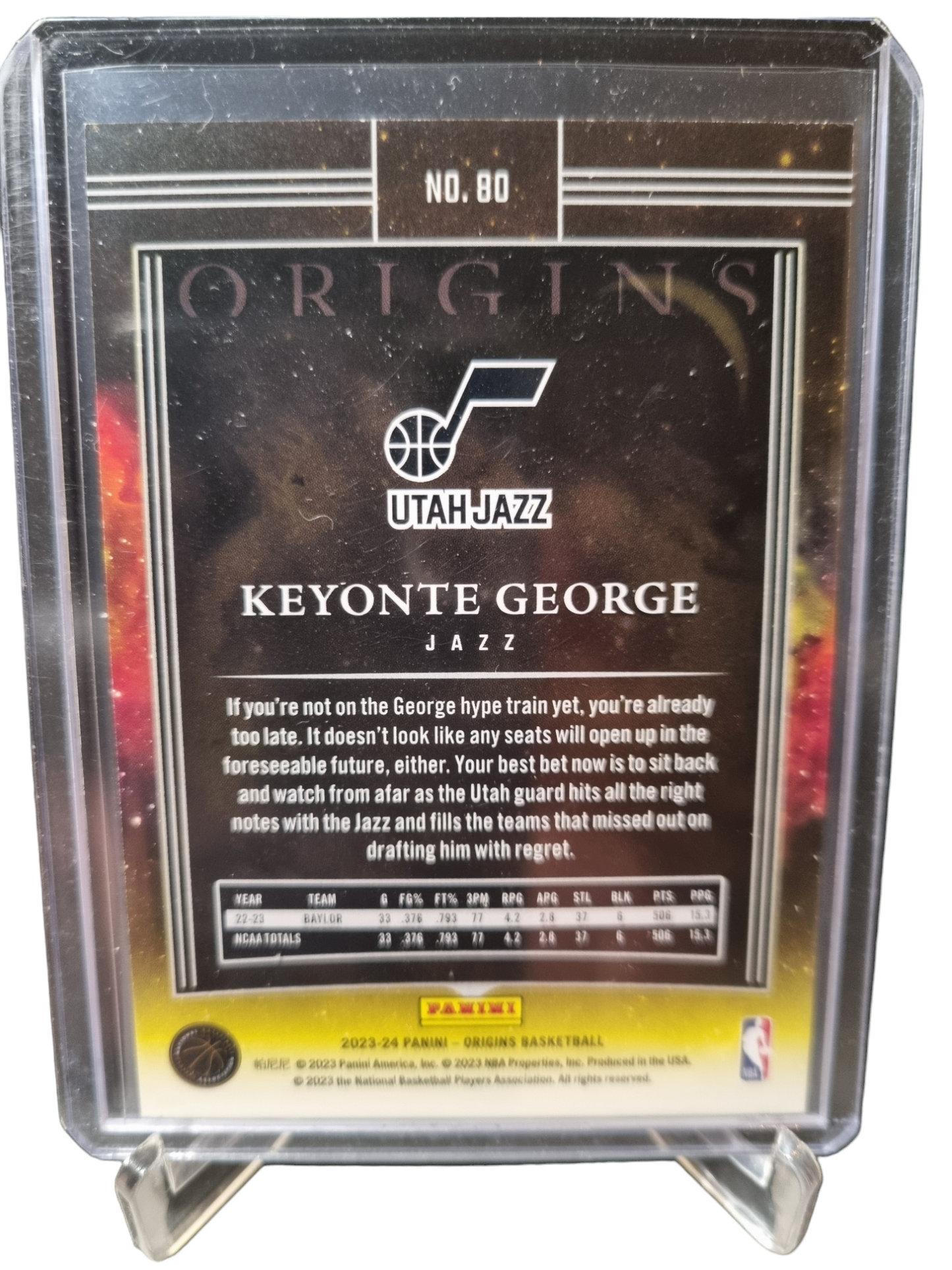 2023-24 Panini Origins #80 Keyonte George Rookie Card Orange 72/75