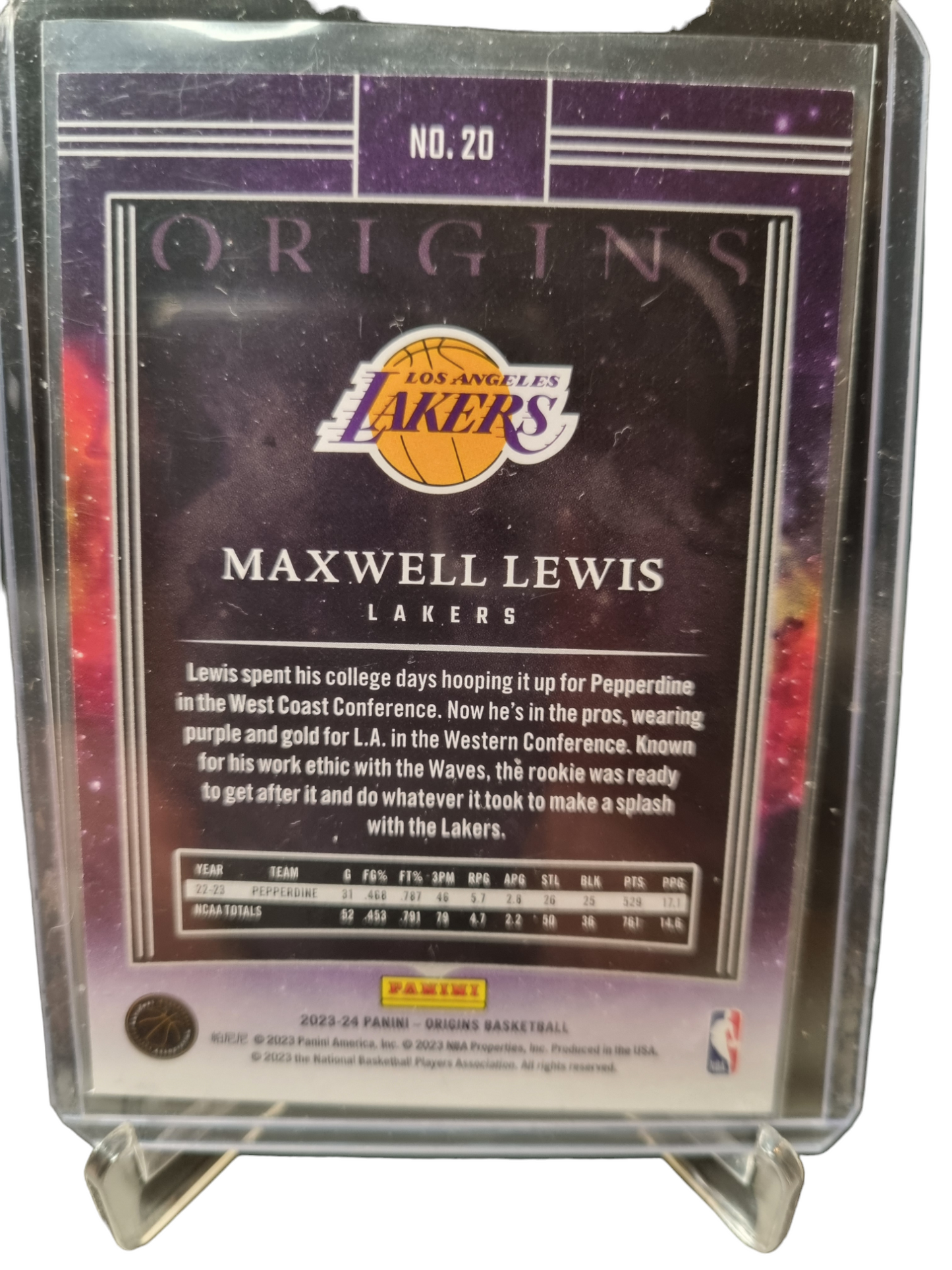 2023-24 Origins #20 Maxwell Lewis Rookie Card