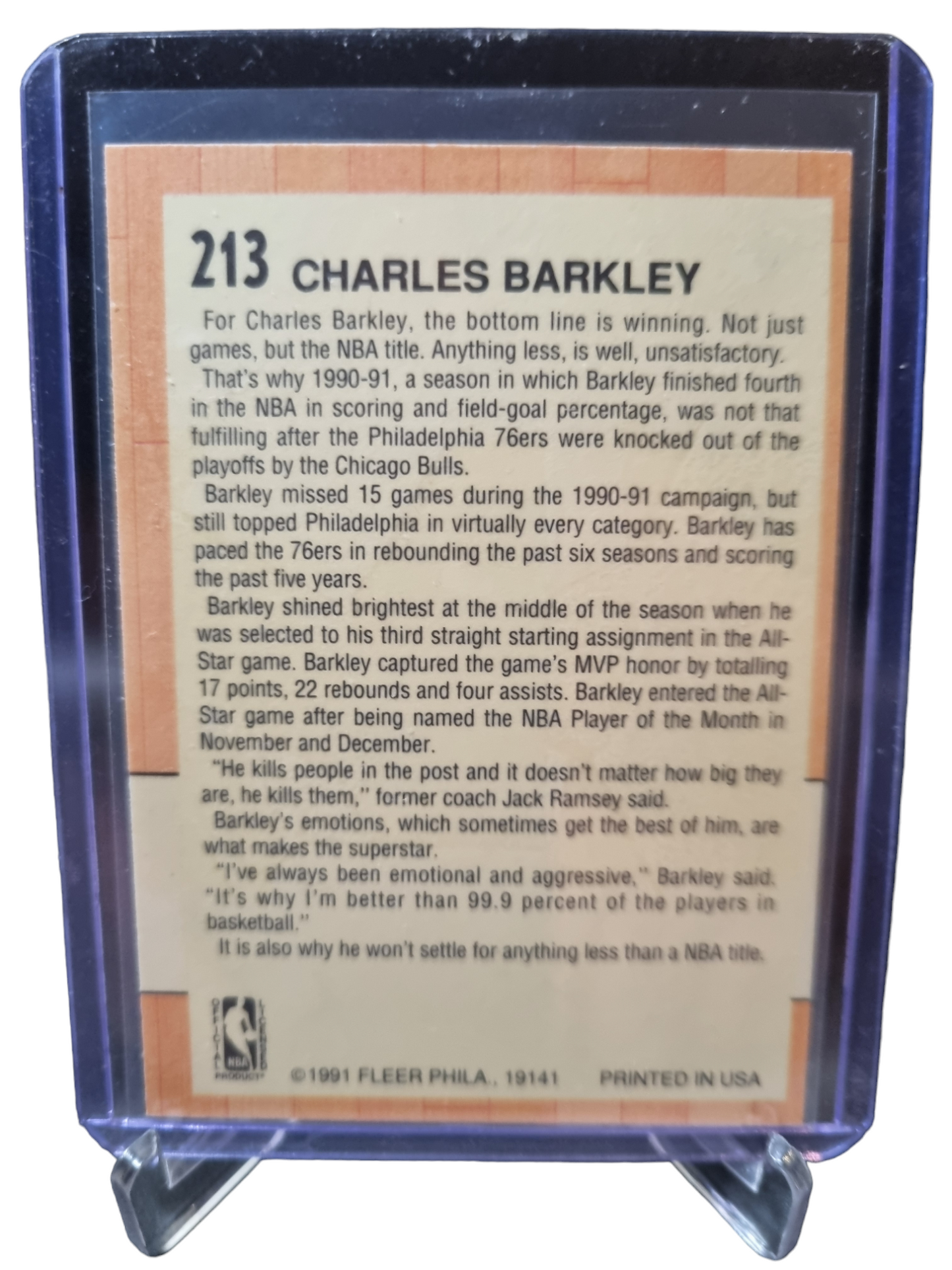 1991 Fleer #213 Charles Barkley All-Star Team