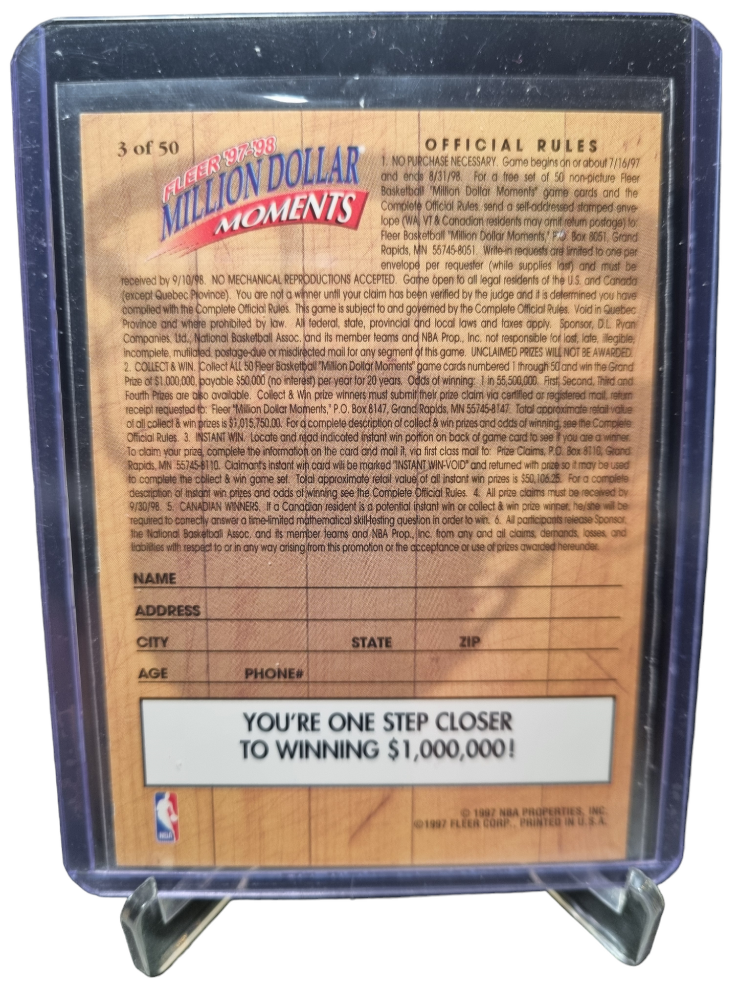 1997-98 Fleer #3 of 50 Charles Barkley Million Dollar Moments