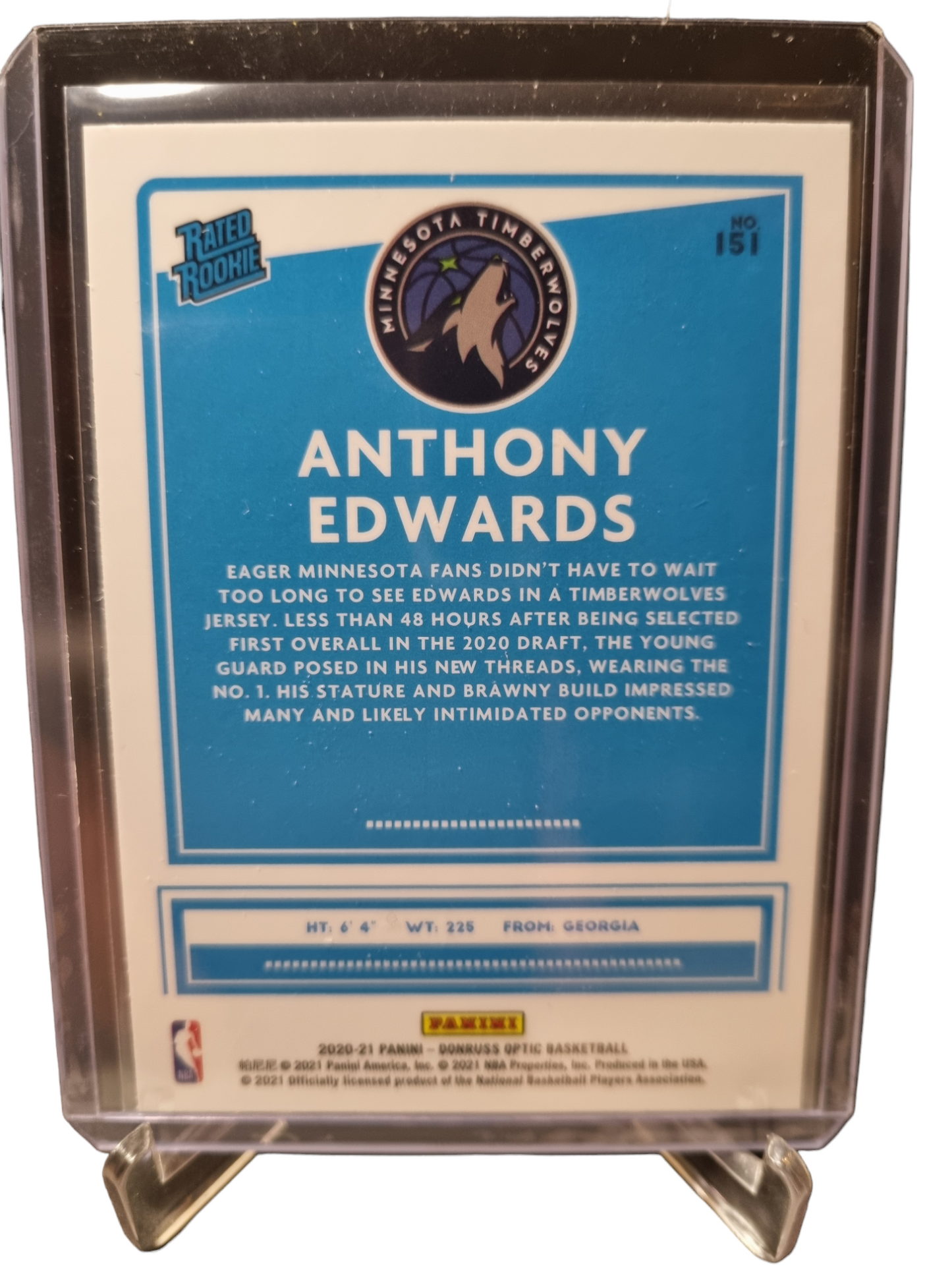 2020-21 Panini Donruss Optic #151 Anthony Edwards Rookie Card Rated Rookie