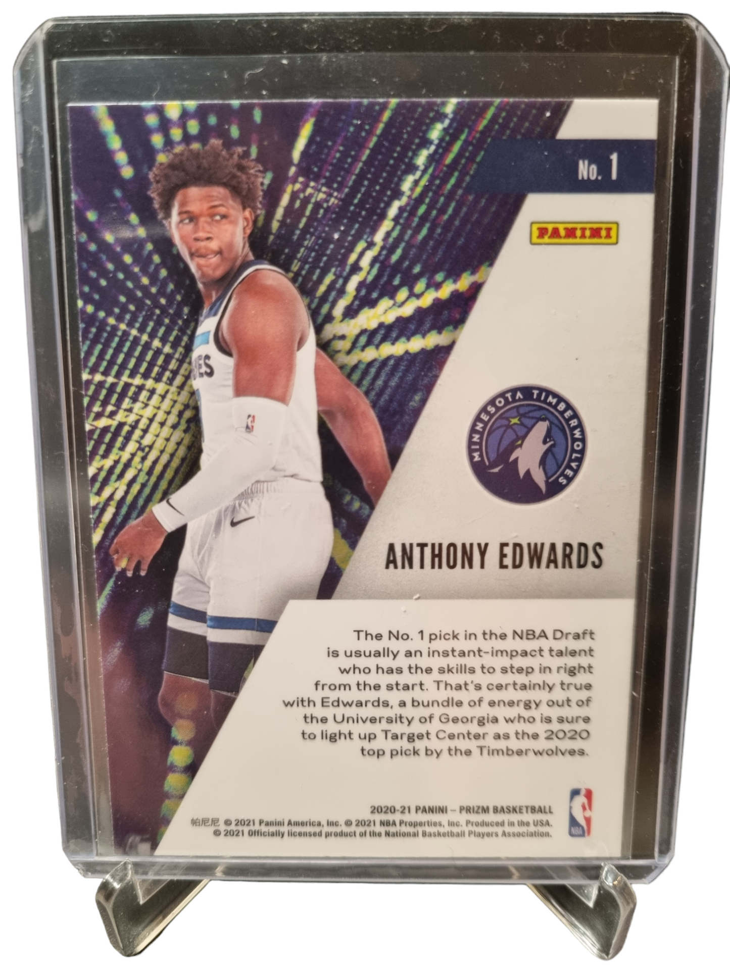 2020-21 Panini Prizm #1 Anthony Edwards Rookie Card Instant Impact