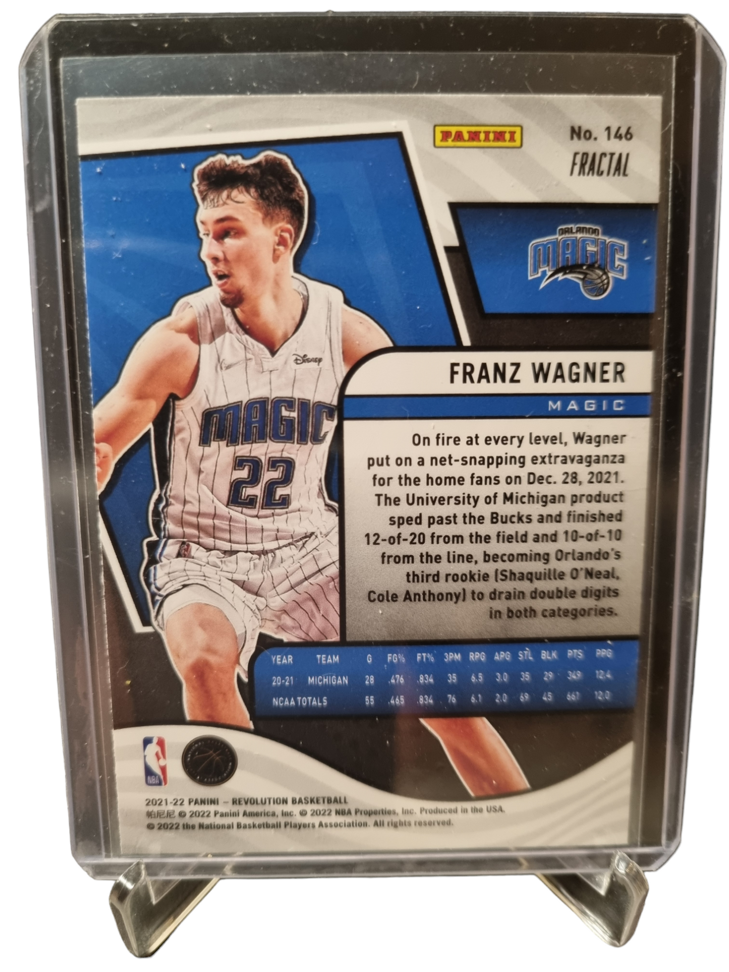 2021-22 Panini Revolution #146 Franz Wagner Rookie Card Fractal