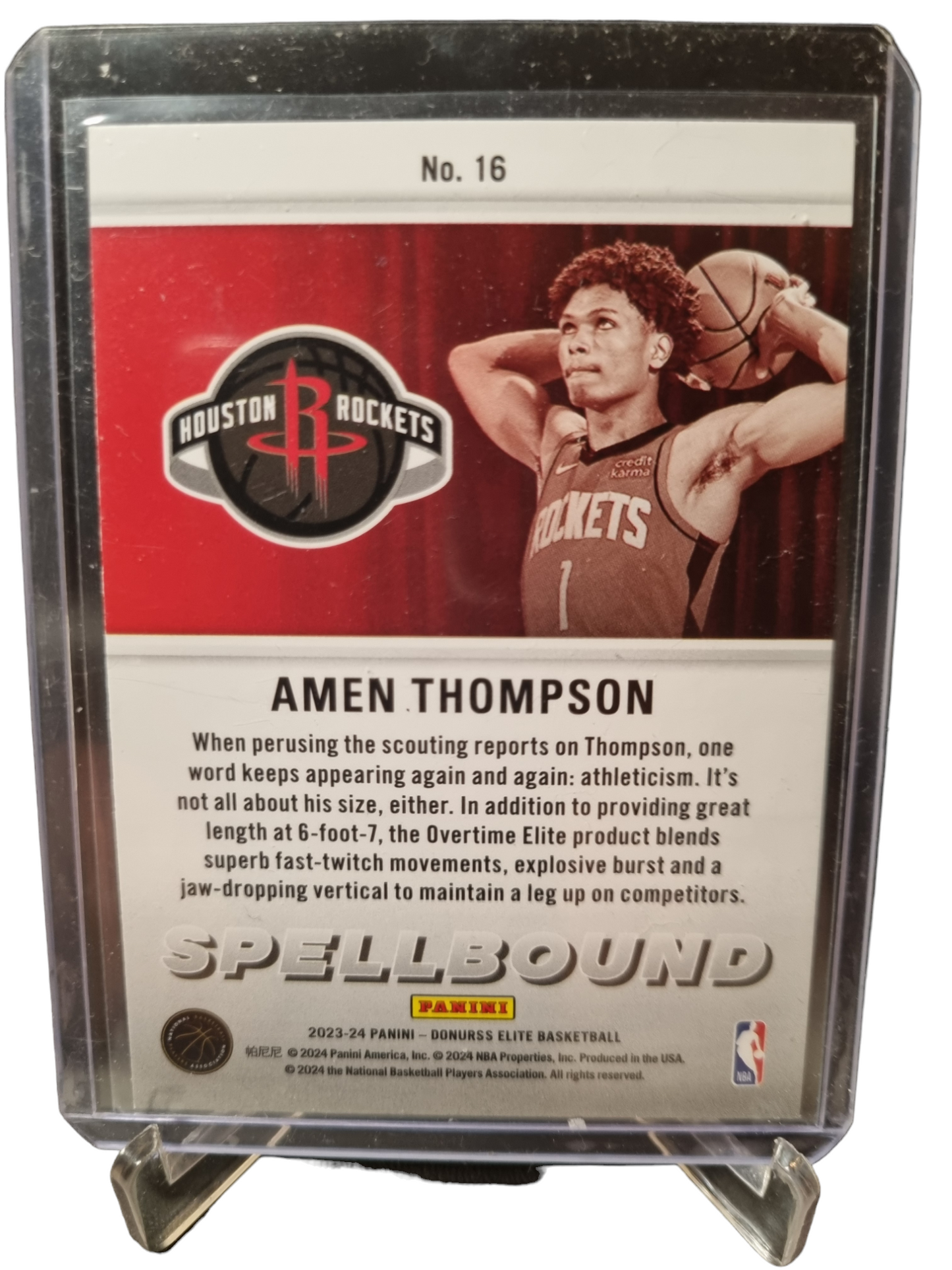 2023-24 Panini Donruss Elite #16 Amen Thompson Rookie Card Spellbound A